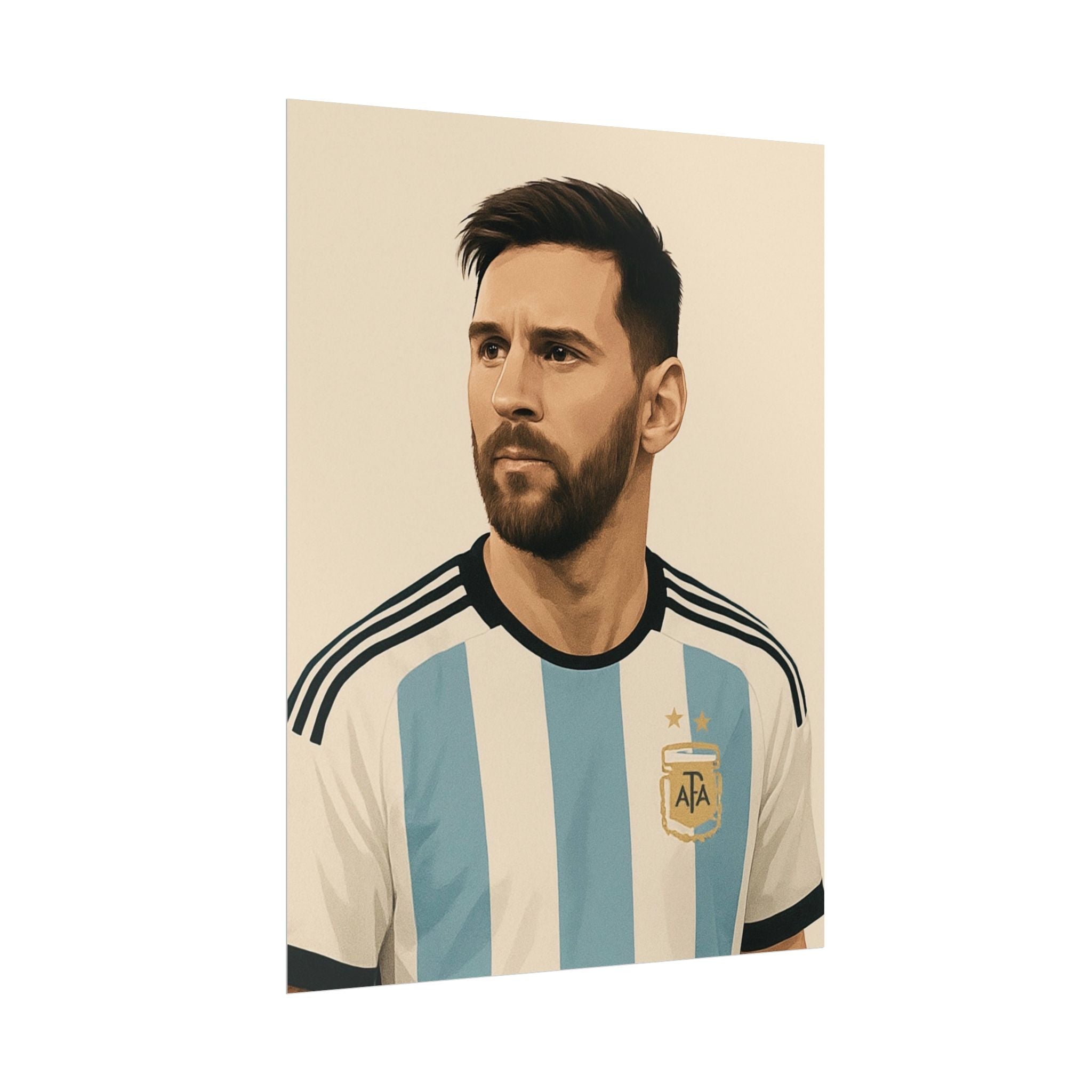 Lionel Messi Vintage Argentina Soccer Poster — Rolled Football Print