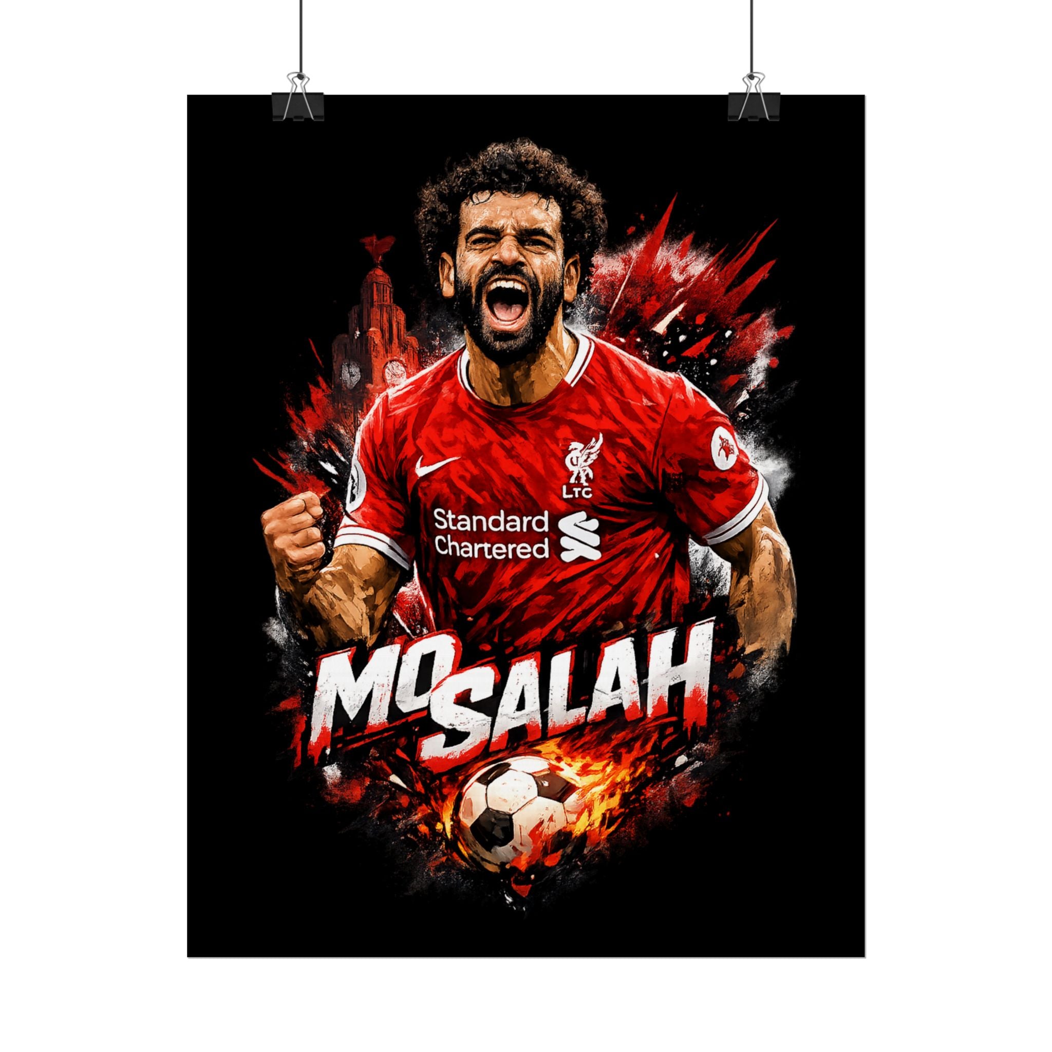 Mohamed Salah Football Poster — Rolled Soccer Wall Art