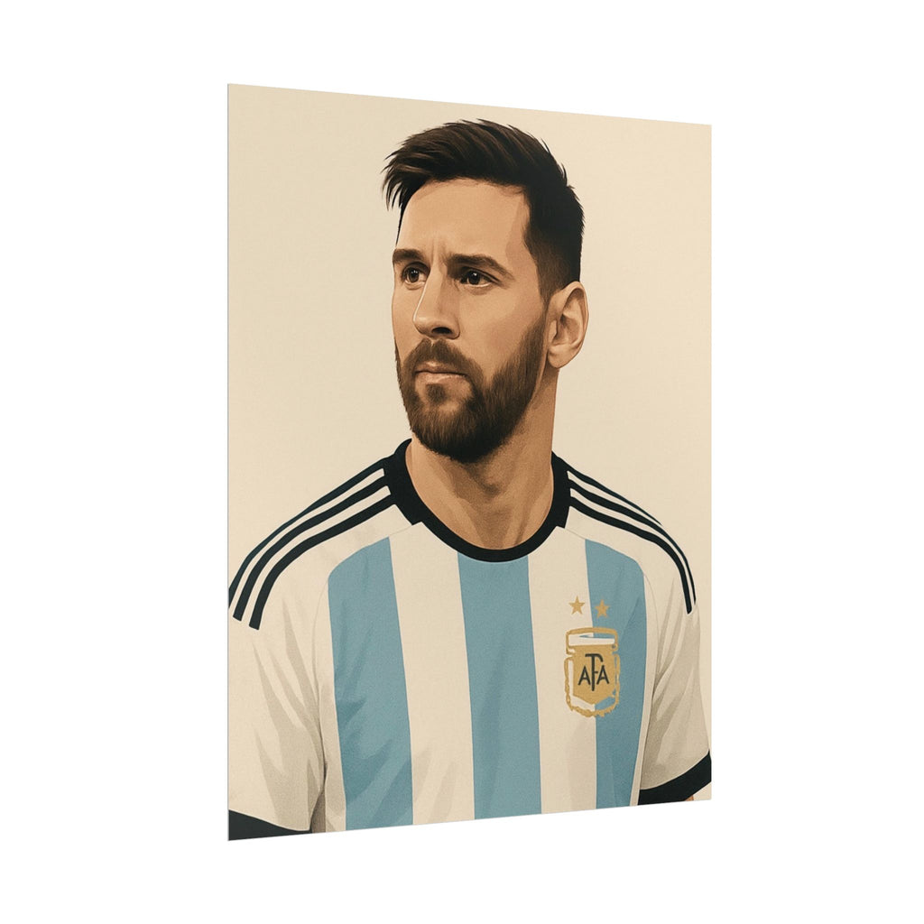 Lionel Messi Vintage Argentina Soccer Poster — Rolled Football Print