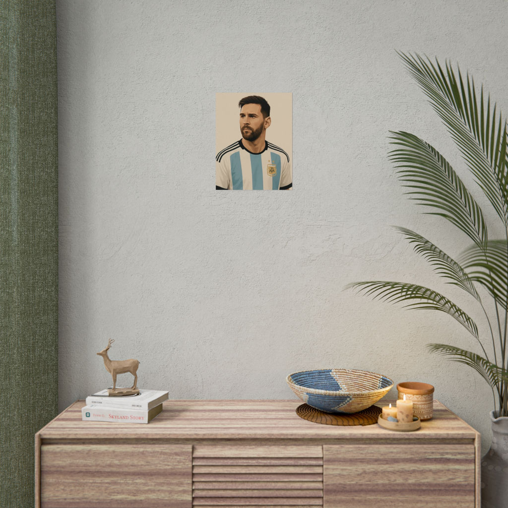 Lionel Messi Vintage Argentina Soccer Poster — Rolled Football Print