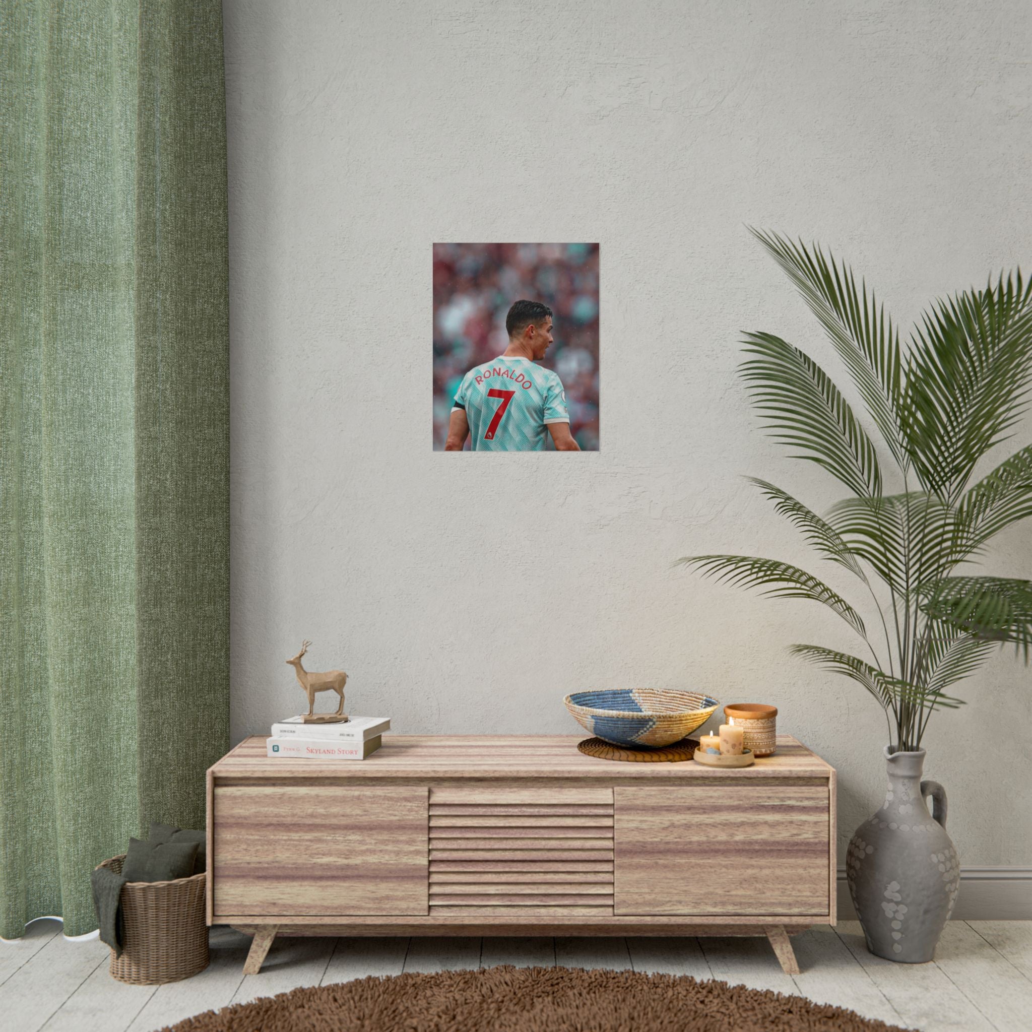 Cristiano Ronaldo Soccer Star Jersey Poster - Number 7 Back View Rolled Print