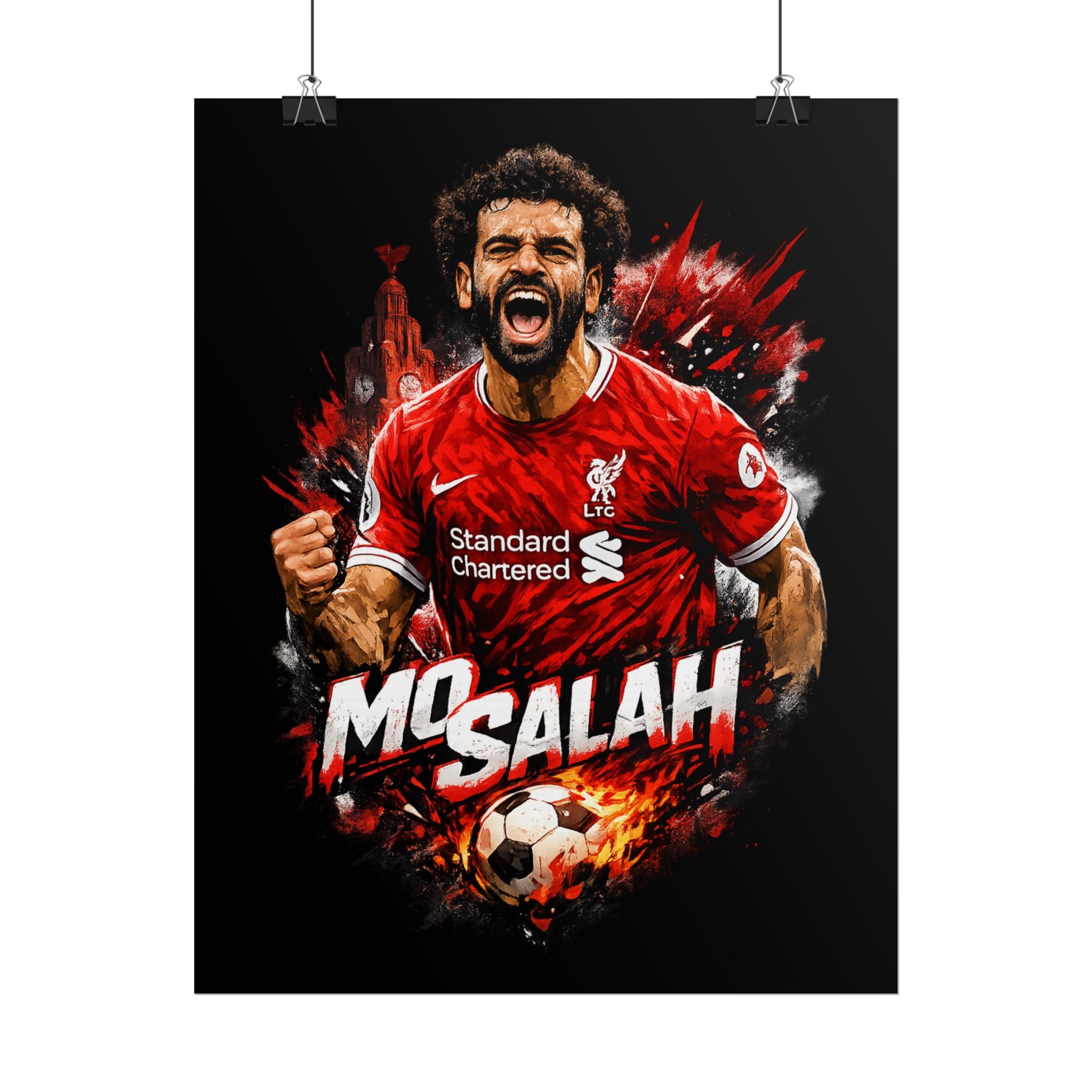 Mohamed Salah Football Poster — Rolled Soccer Wall Art
