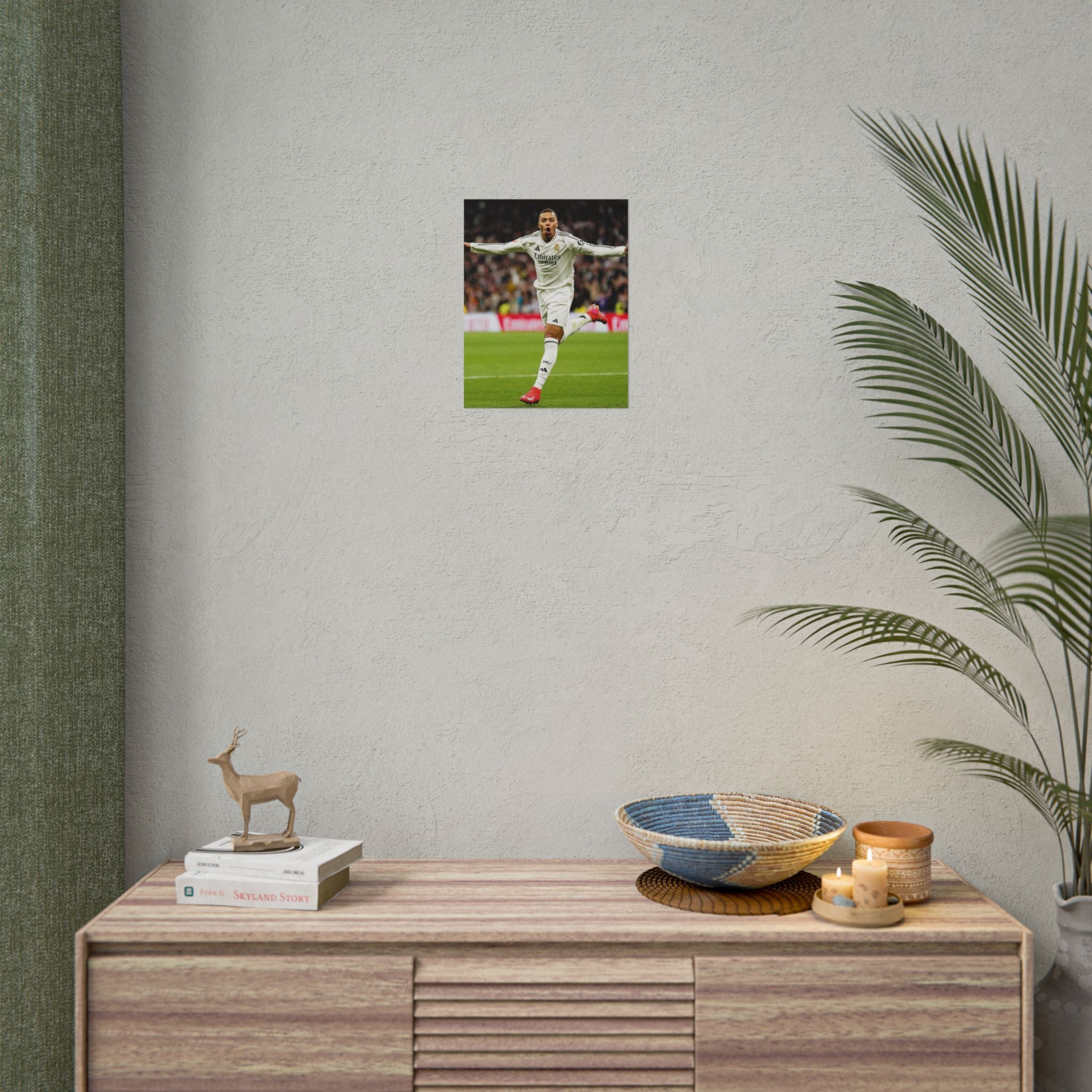 Kylian Mbappe Real Madrid Soccer Star Rolled Poster — Celebratory Football Print (Real Match Action)