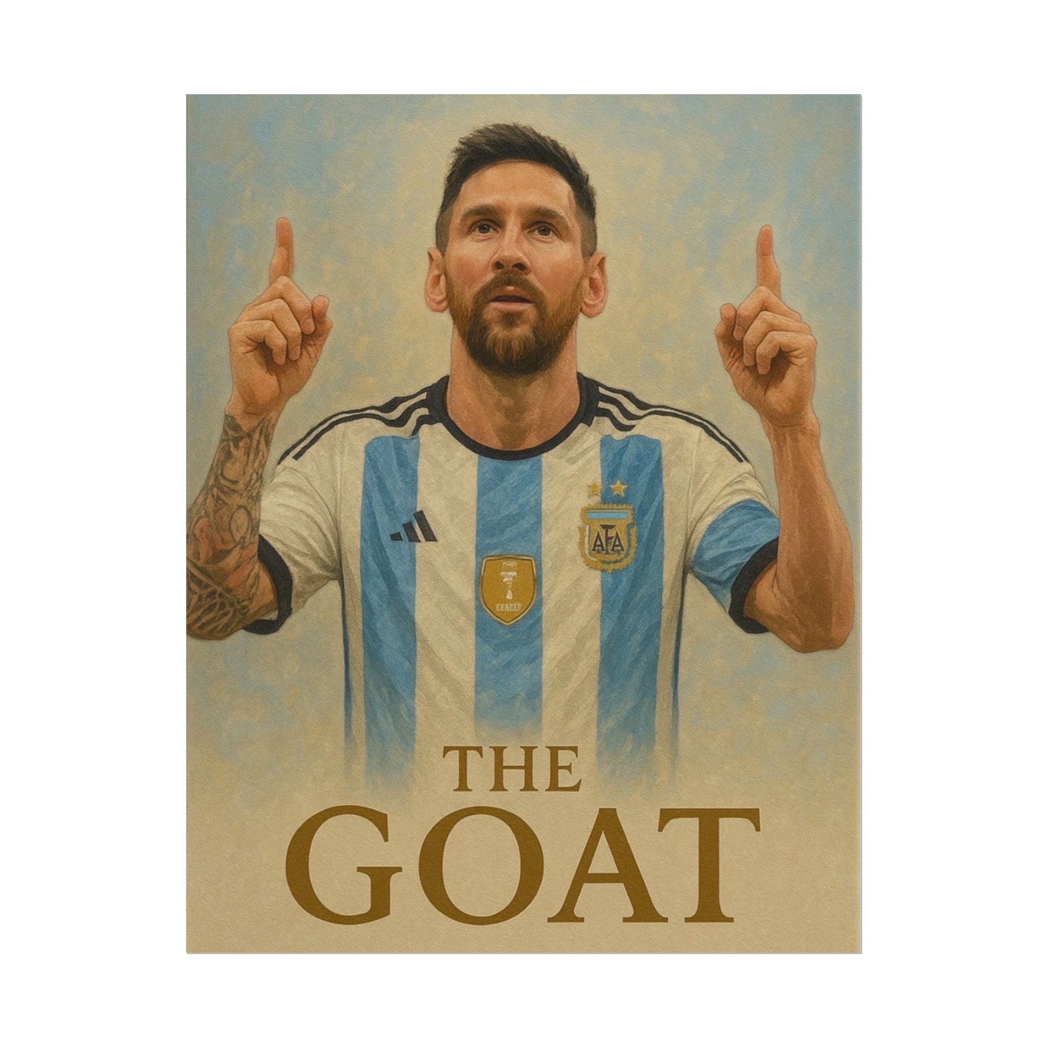 Lionel Messi Rolled Poster — "The GOAT" Soccer Player Tribute Poster