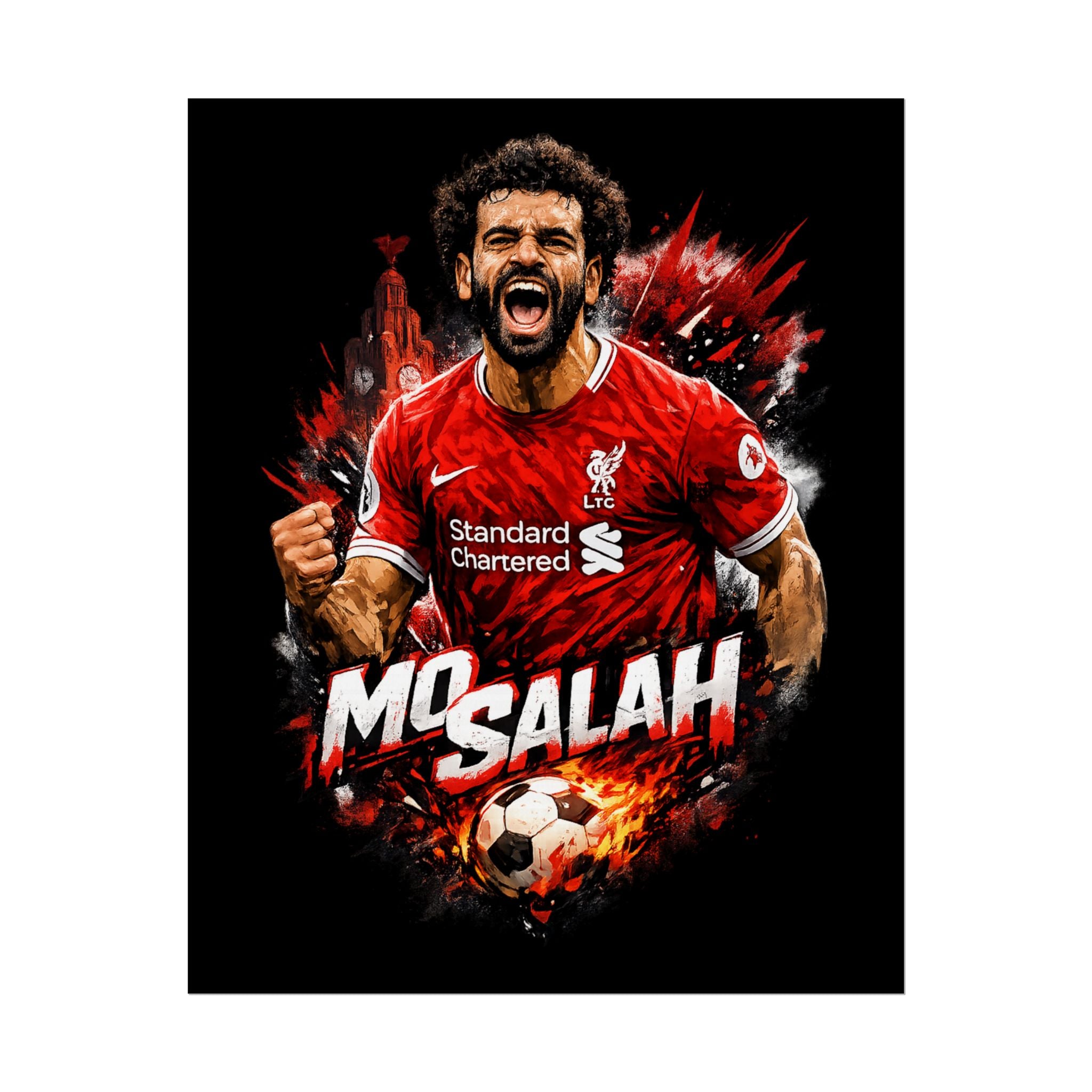 Mohamed Salah Football Poster — Rolled Soccer Wall Art