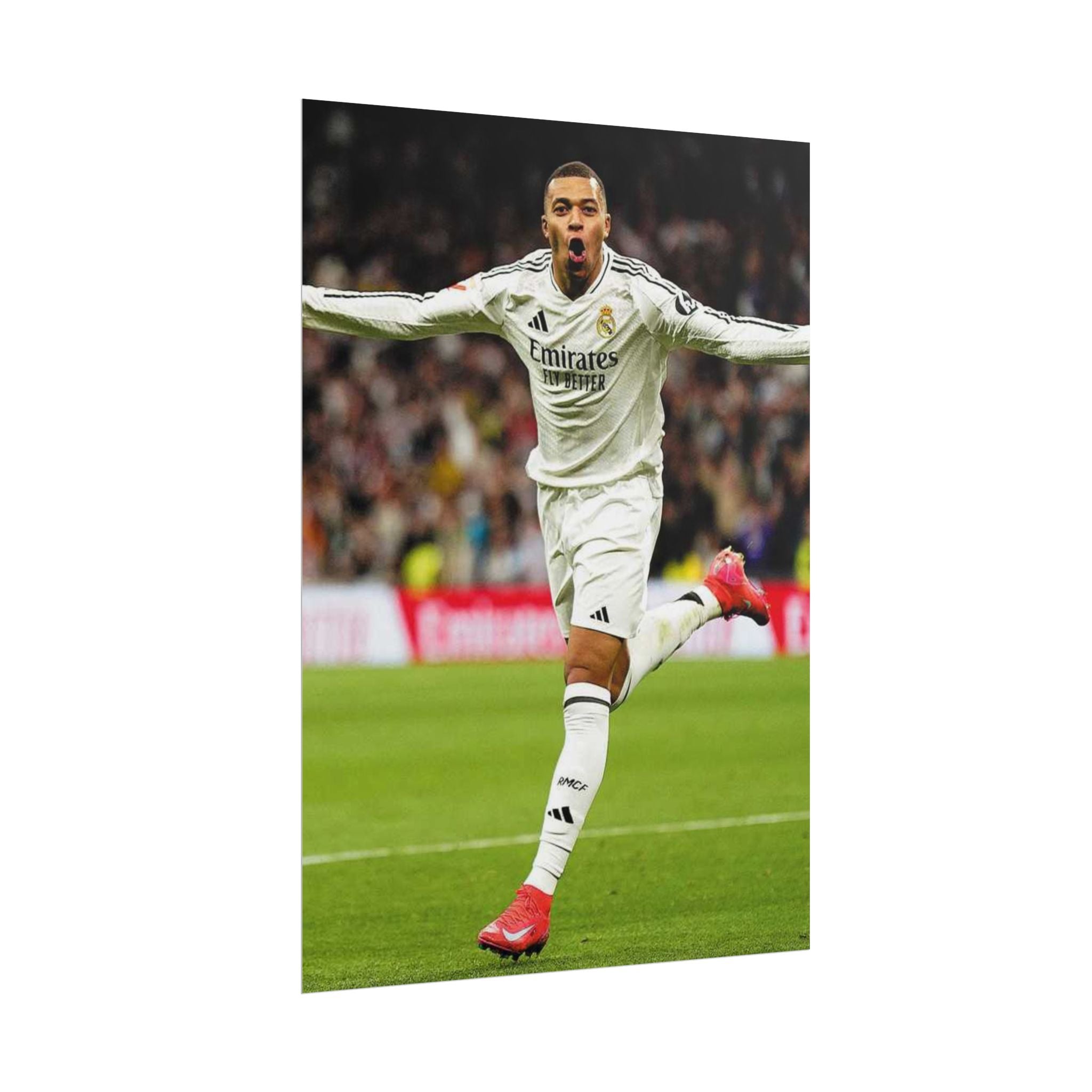Kylian Mbappe Real Madrid Soccer Star Rolled Poster — Celebratory Football Print (Real Match Action)