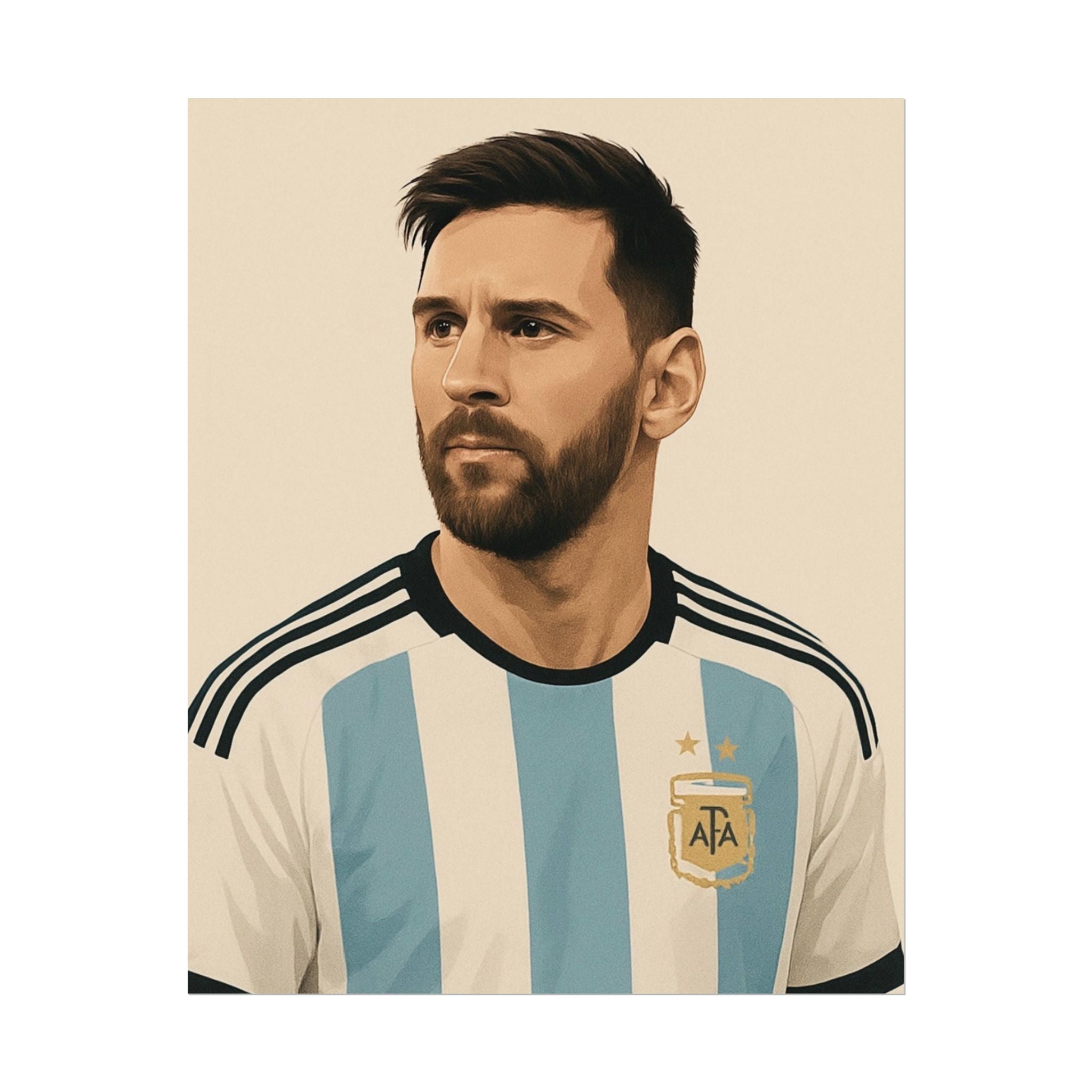 Lionel Messi Vintage Argentina Soccer Poster — Rolled Football Print