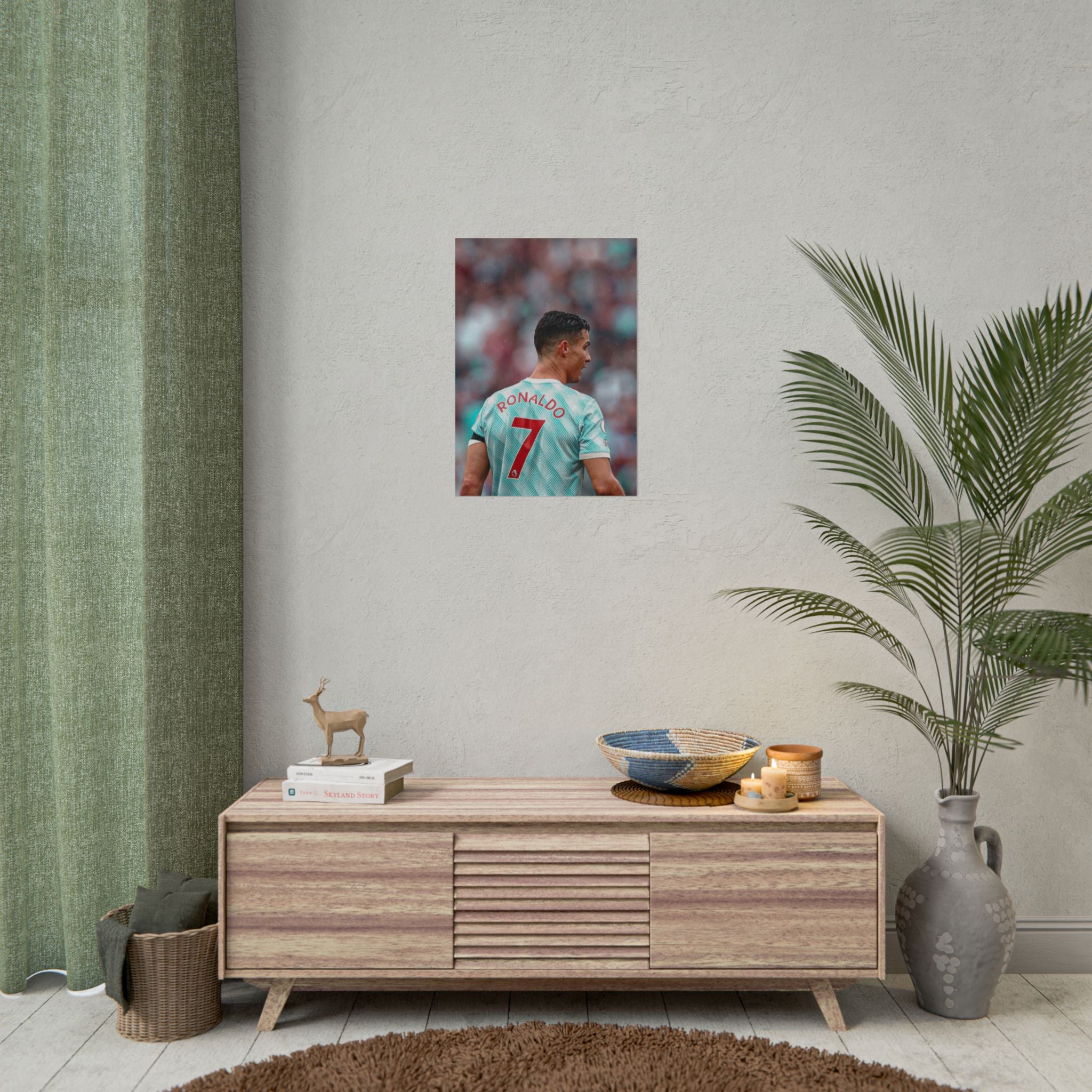 Cristiano Ronaldo Soccer Star Jersey Poster - Number 7 Back View Rolled Print