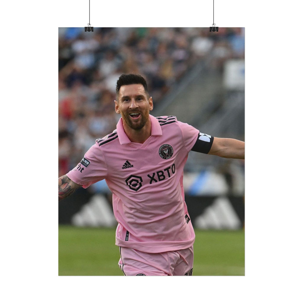 Lionel Messi Inter Miami Soccer Star Action Poster — Rolled Sports Poster
