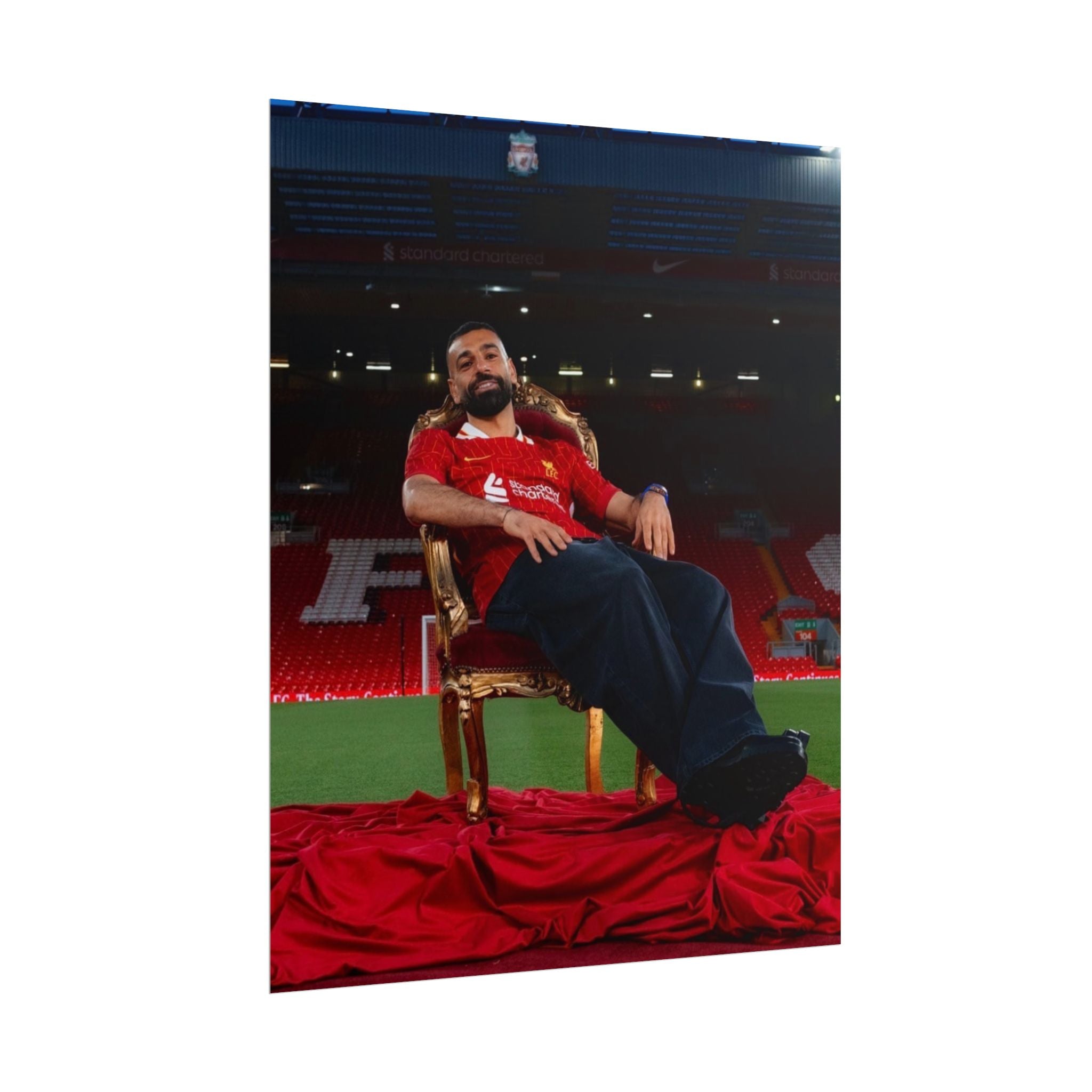 Mo Salah Poster — Liverpool Legend Throne Rolled Poster