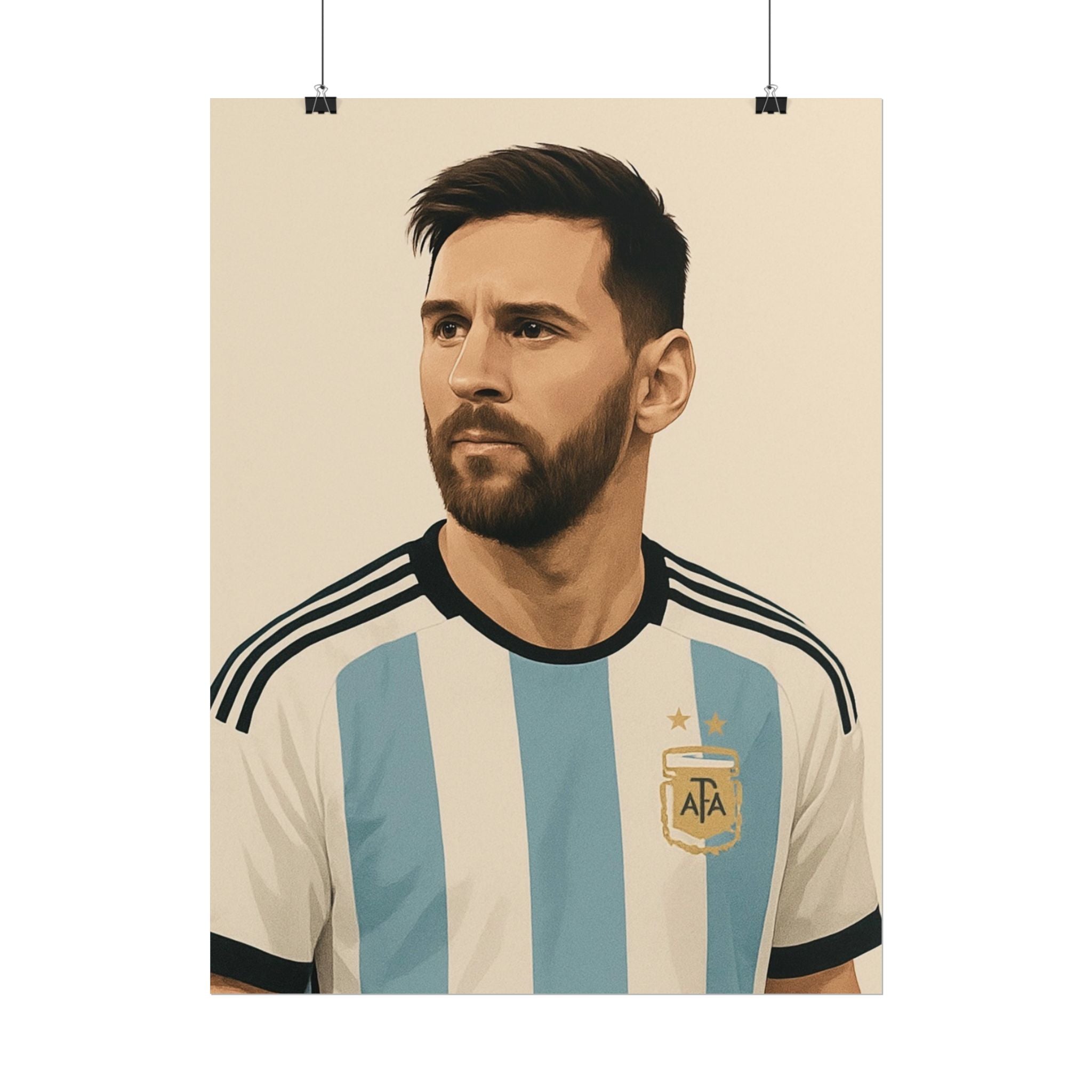 Lionel Messi Vintage Argentina Soccer Poster — Rolled Football Print