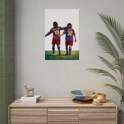 Ronaldinho & Messi Barcelona Poster