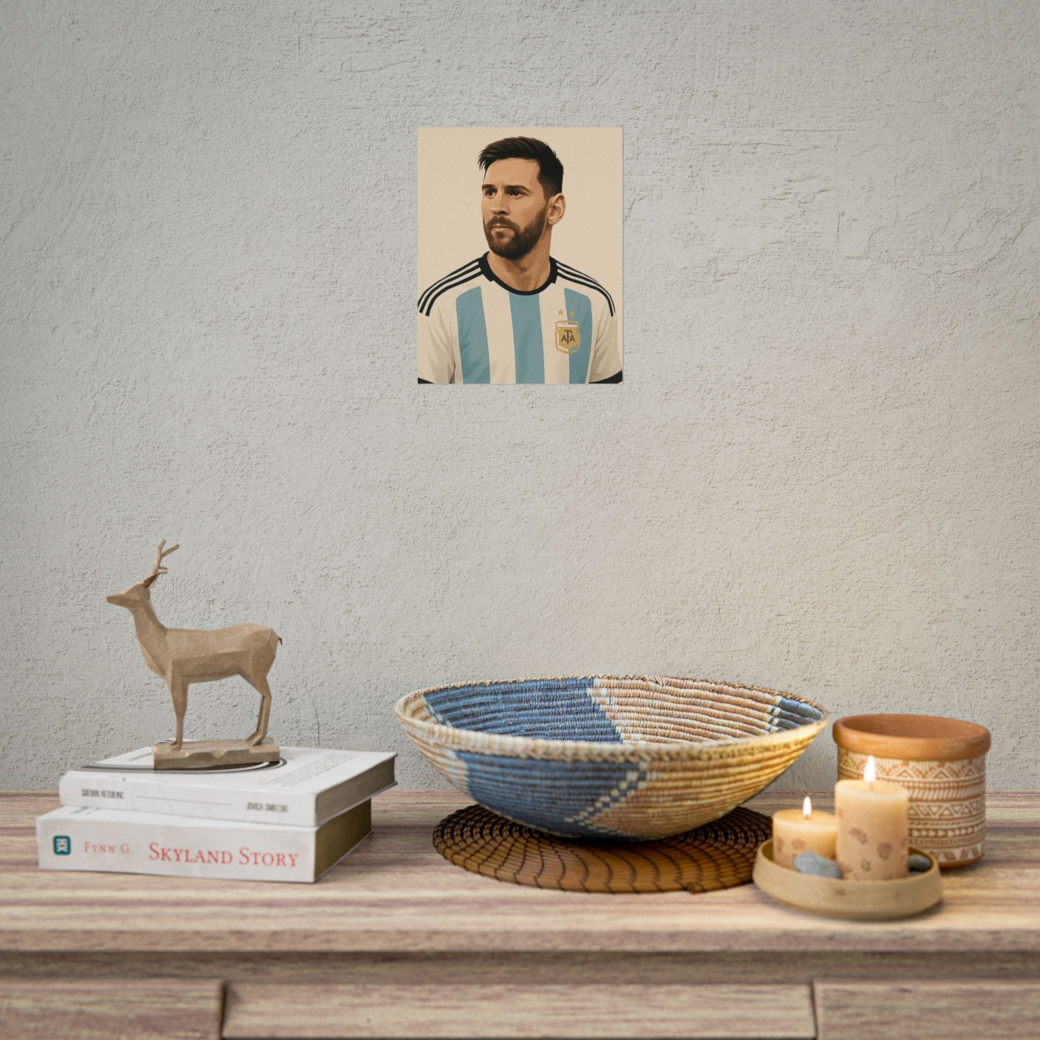 Lionel Messi Vintage Argentina Soccer Poster — Rolled Football Print