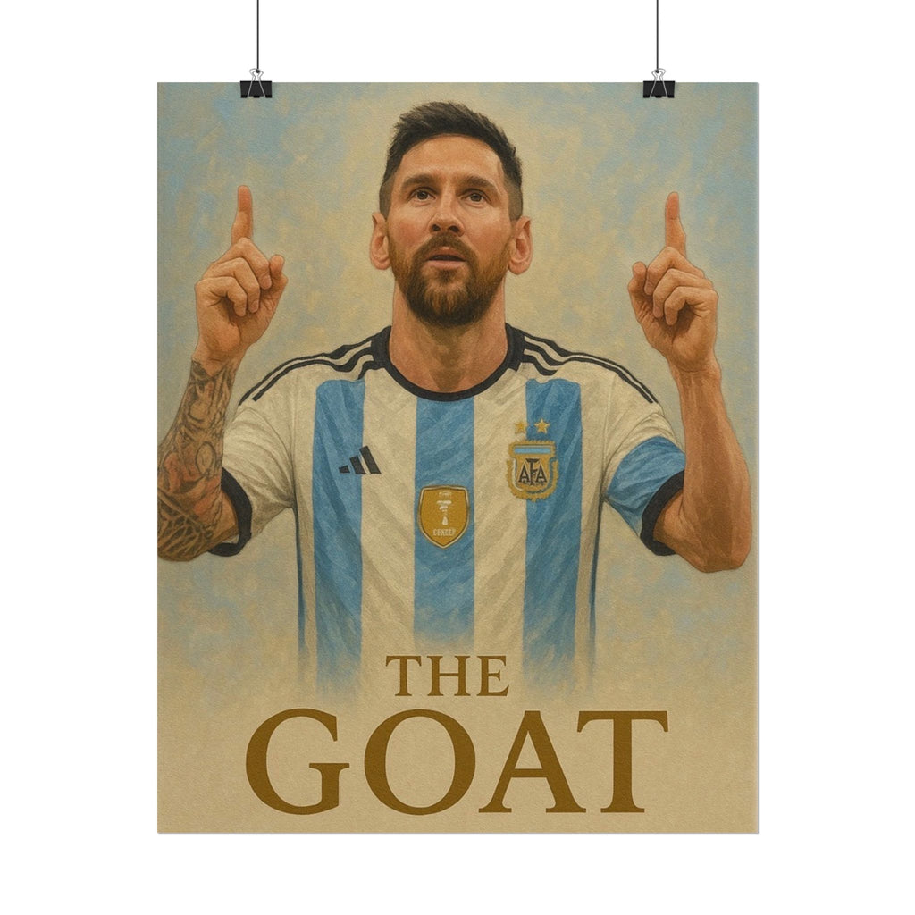 Lionel Messi Rolled Poster — "The GOAT" Soccer Player Tribute Poster