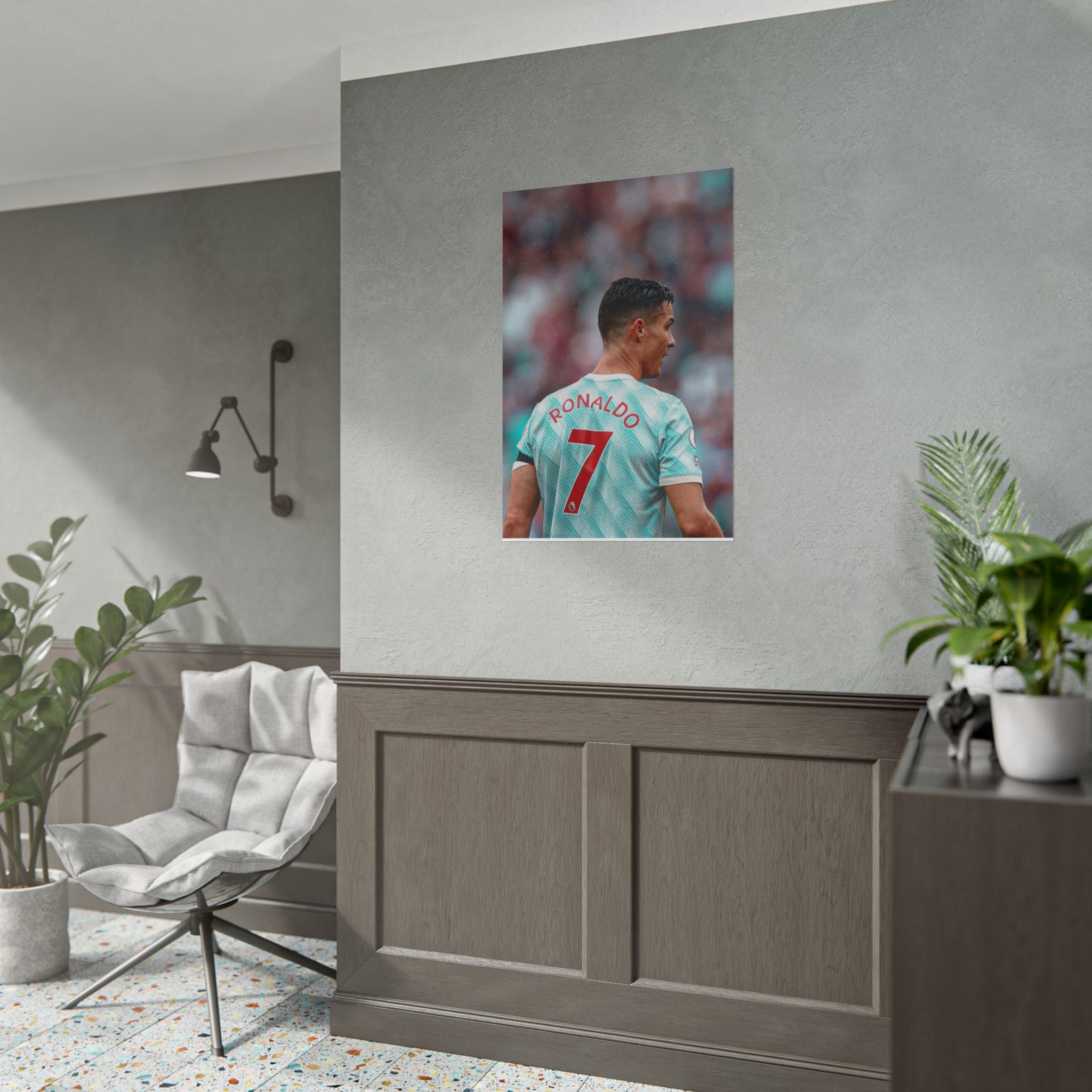 Cristiano Ronaldo Soccer Star Jersey Poster - Number 7 Back View Rolled Print