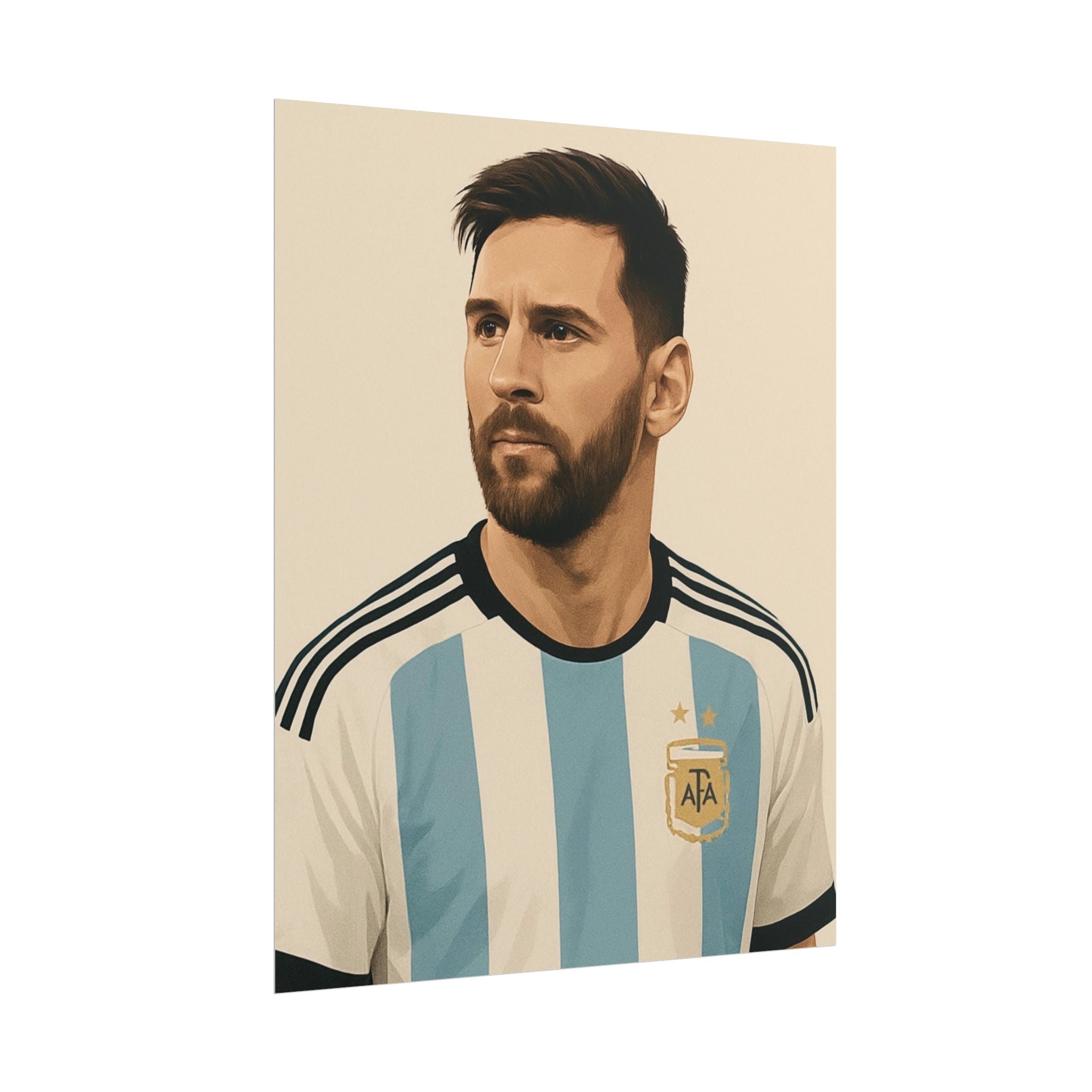 Lionel Messi Vintage Argentina Soccer Poster — Rolled Football Print