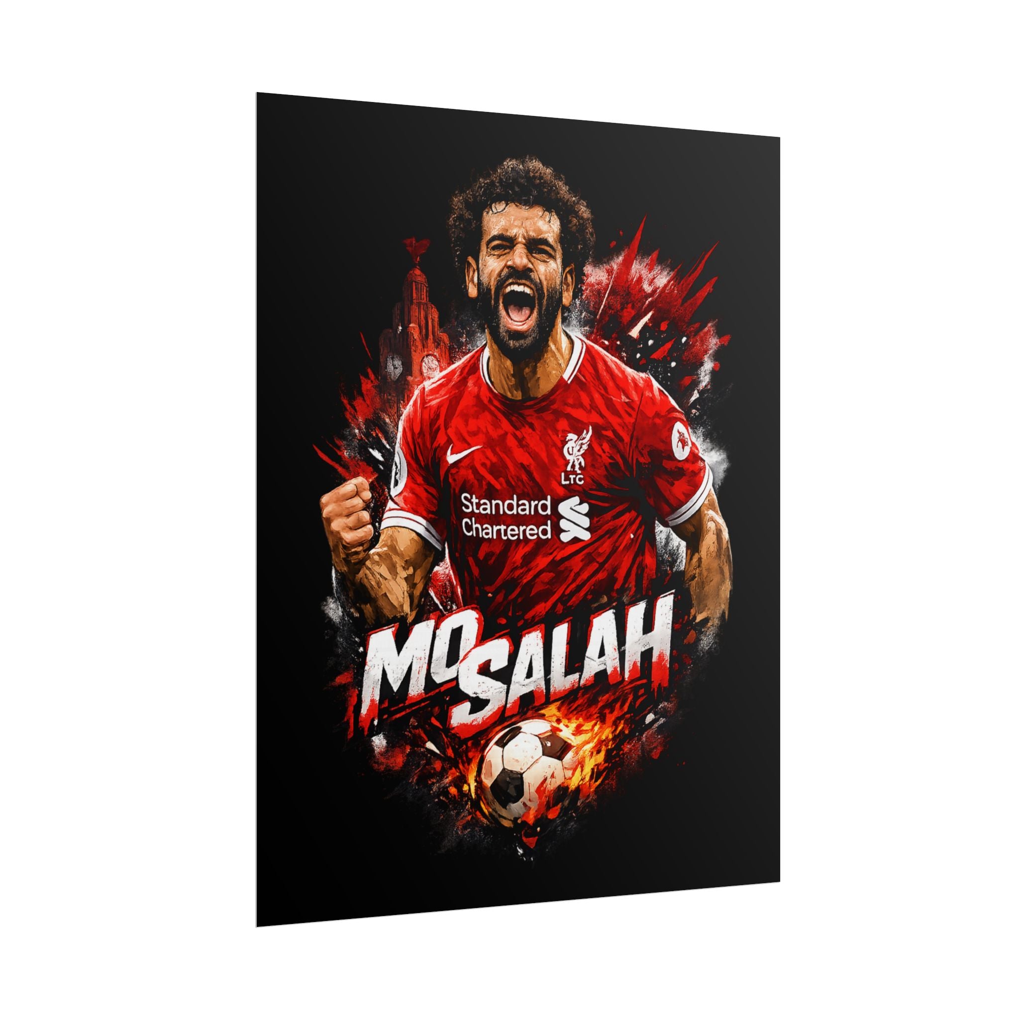 Mohamed Salah Football Poster — Rolled Soccer Wall Art