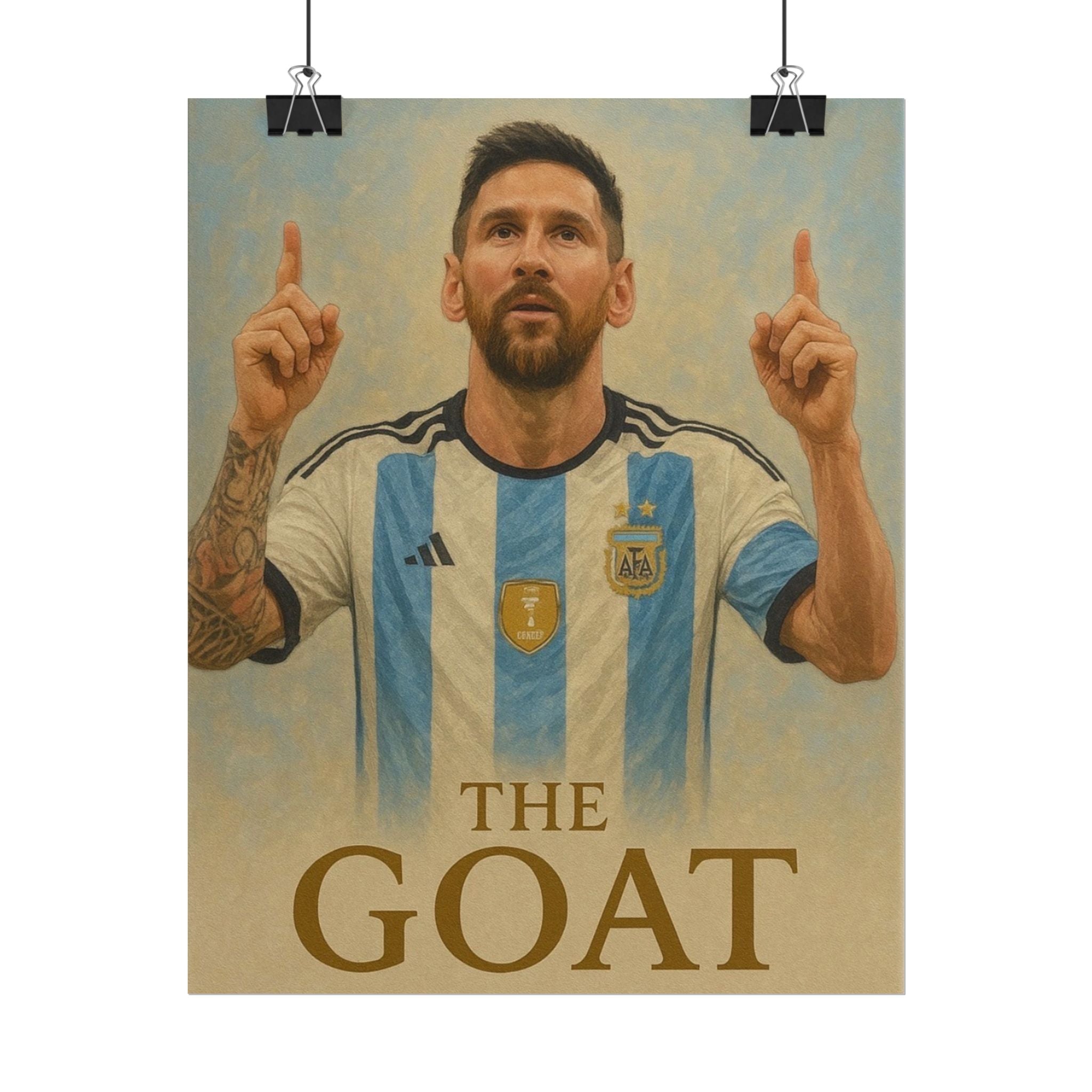 Lionel Messi Rolled Poster — "The GOAT" Soccer Player Tribute Poster