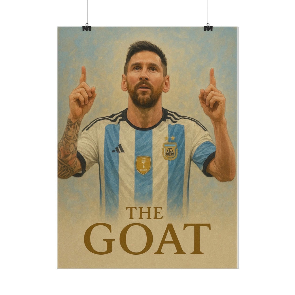 Lionel Messi Rolled Poster — "The GOAT" Soccer Player Tribute Poster