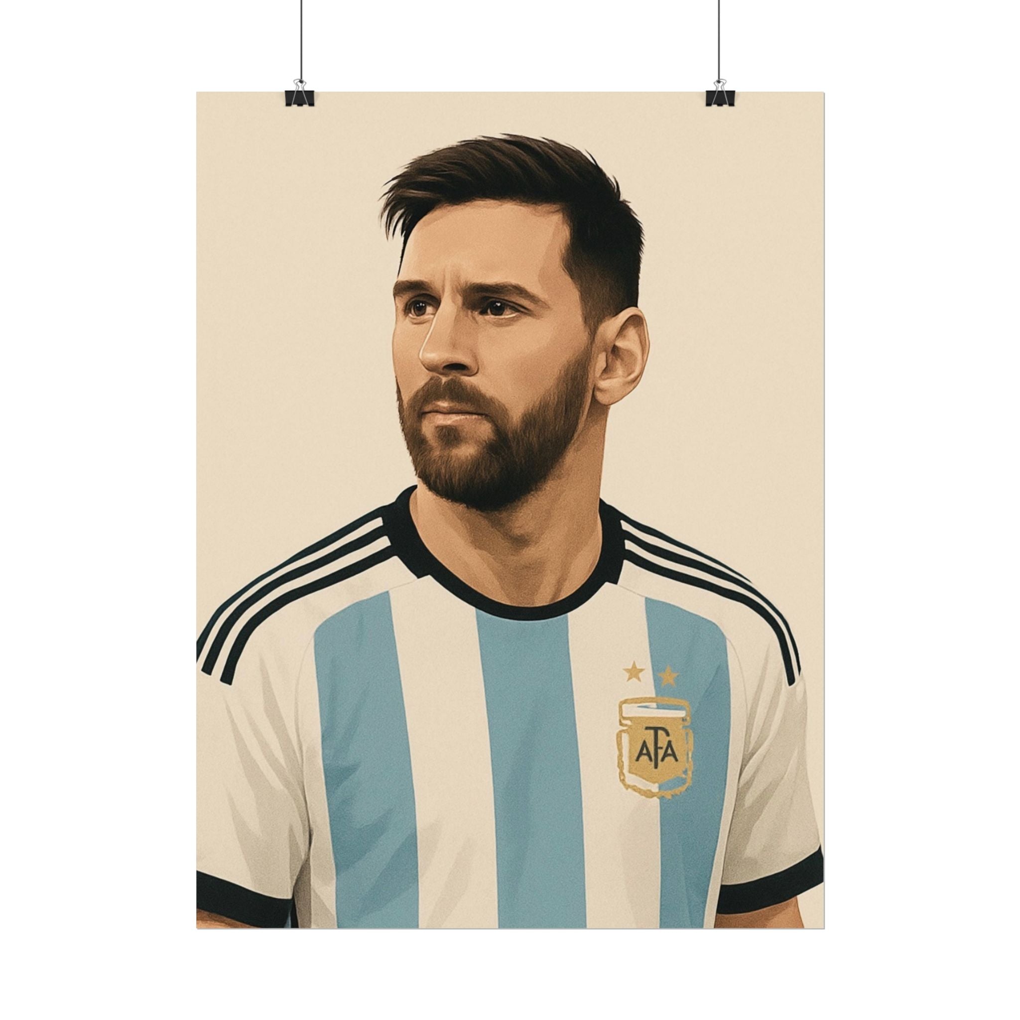 Lionel Messi Vintage Argentina Soccer Poster — Rolled Football Print