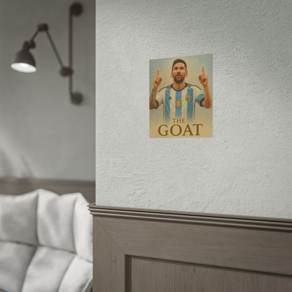 Lionel Messi Rolled Poster — "The GOAT" Soccer Player Tribute Poster