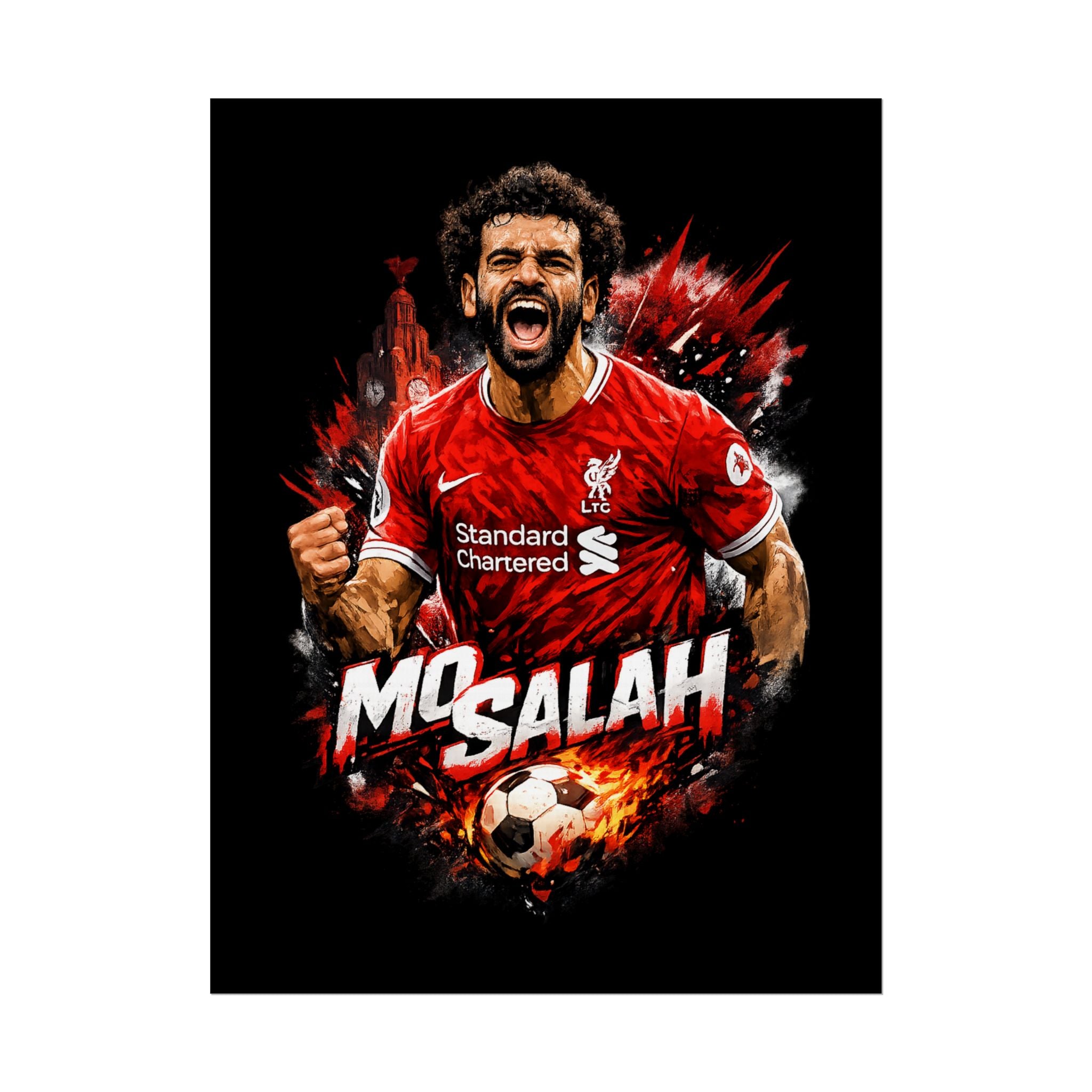 Mohamed Salah Football Poster — Rolled Soccer Wall Art
