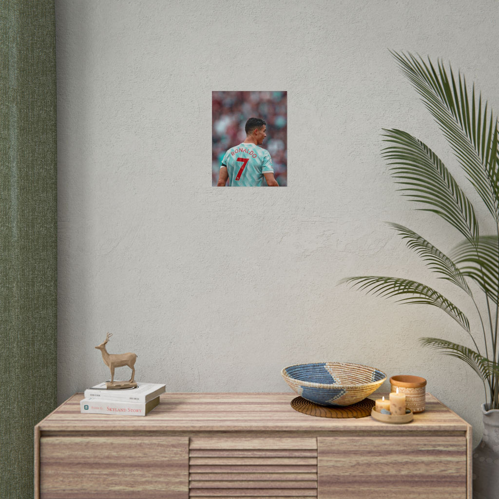 Cristiano Ronaldo Soccer Star Jersey Poster - Number 7 Back View Rolled Print