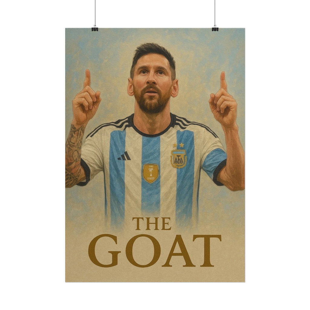 Lionel Messi Rolled Poster — "The GOAT" Soccer Player Tribute Poster