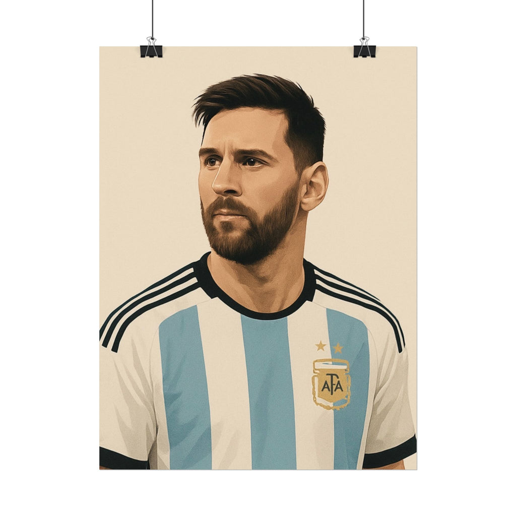 Lionel Messi Vintage Argentina Soccer Poster — Rolled Football Print