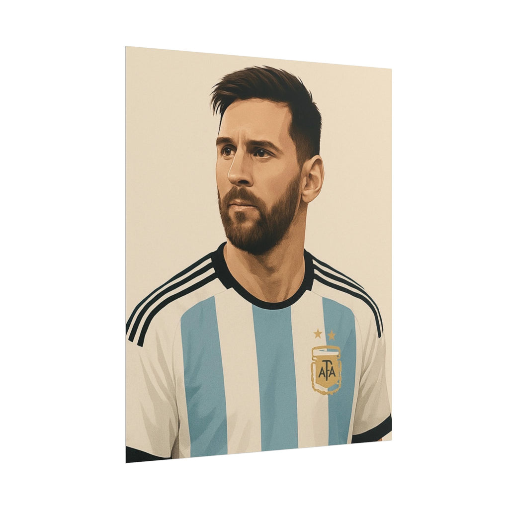Lionel Messi Vintage Argentina Soccer Poster — Rolled Football Print