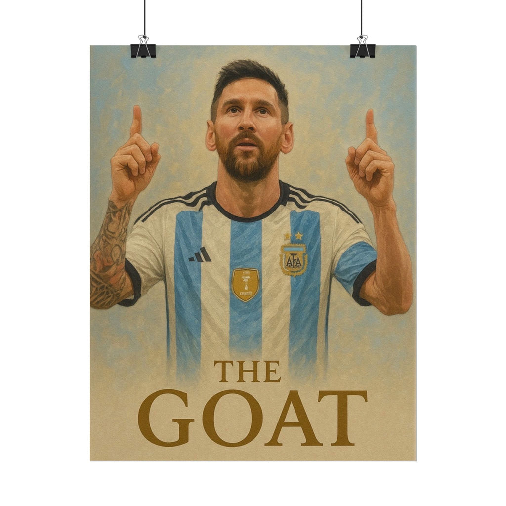 Lionel Messi Rolled Poster — "The GOAT" Soccer Player Tribute Poster