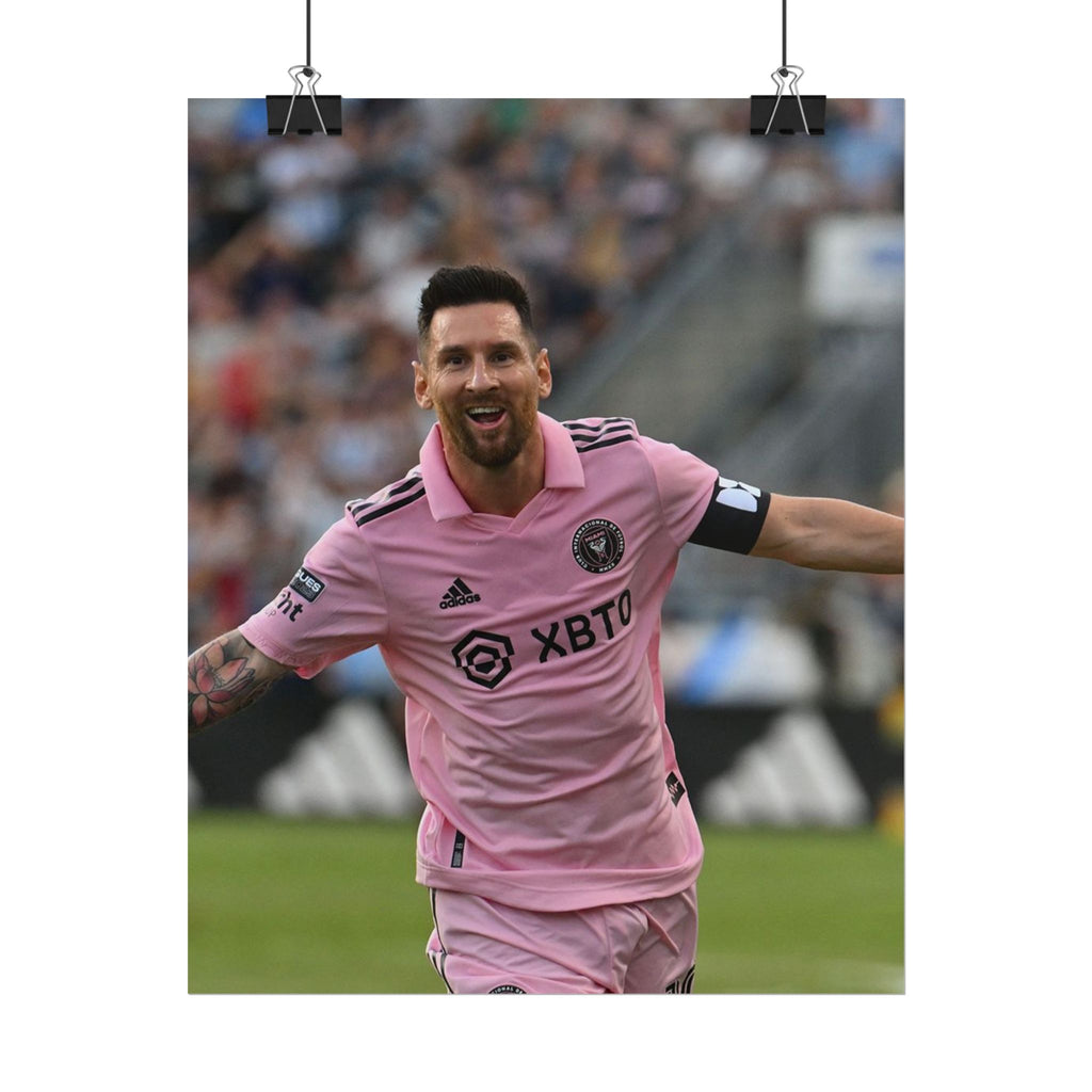 Lionel Messi Inter Miami Soccer Star Action Poster — Rolled Sports Poster