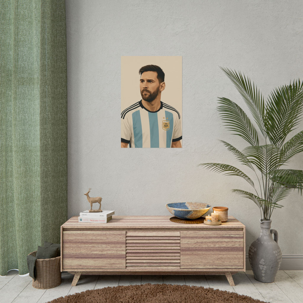 Lionel Messi Vintage Argentina Soccer Poster — Rolled Football Print