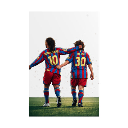Ronaldinho & Messi Barcelona Poster