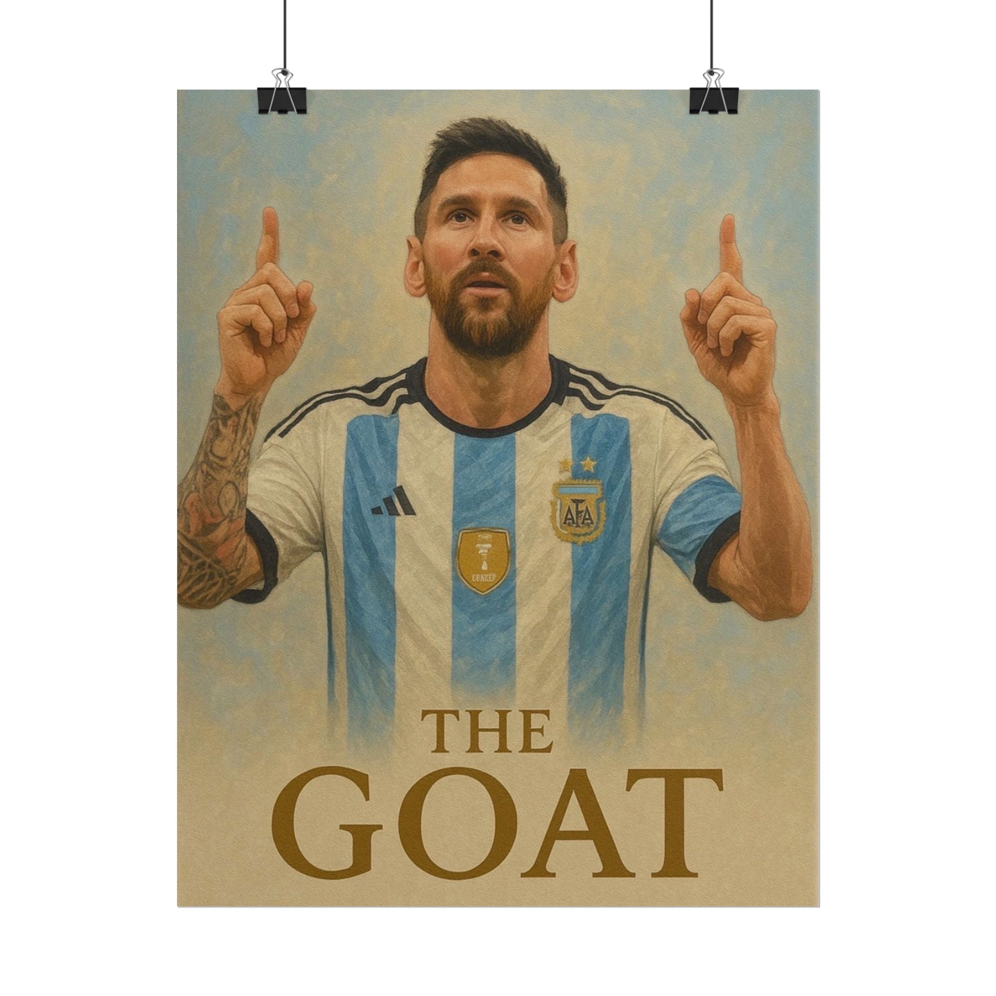 Lionel Messi Rolled Poster — "The GOAT" Soccer Player Tribute Poster