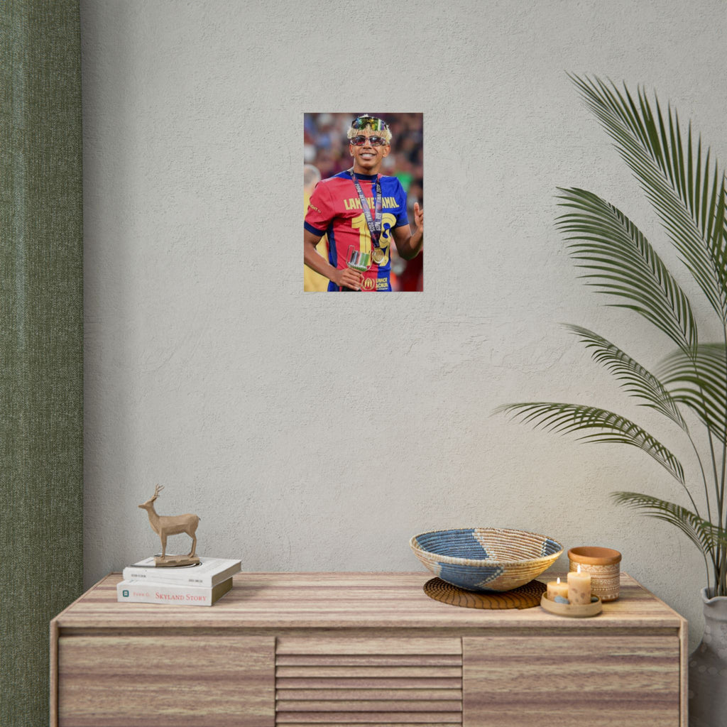 Lamine Yamal Rolled Poster — Vibrant Sports Champion Photo Print