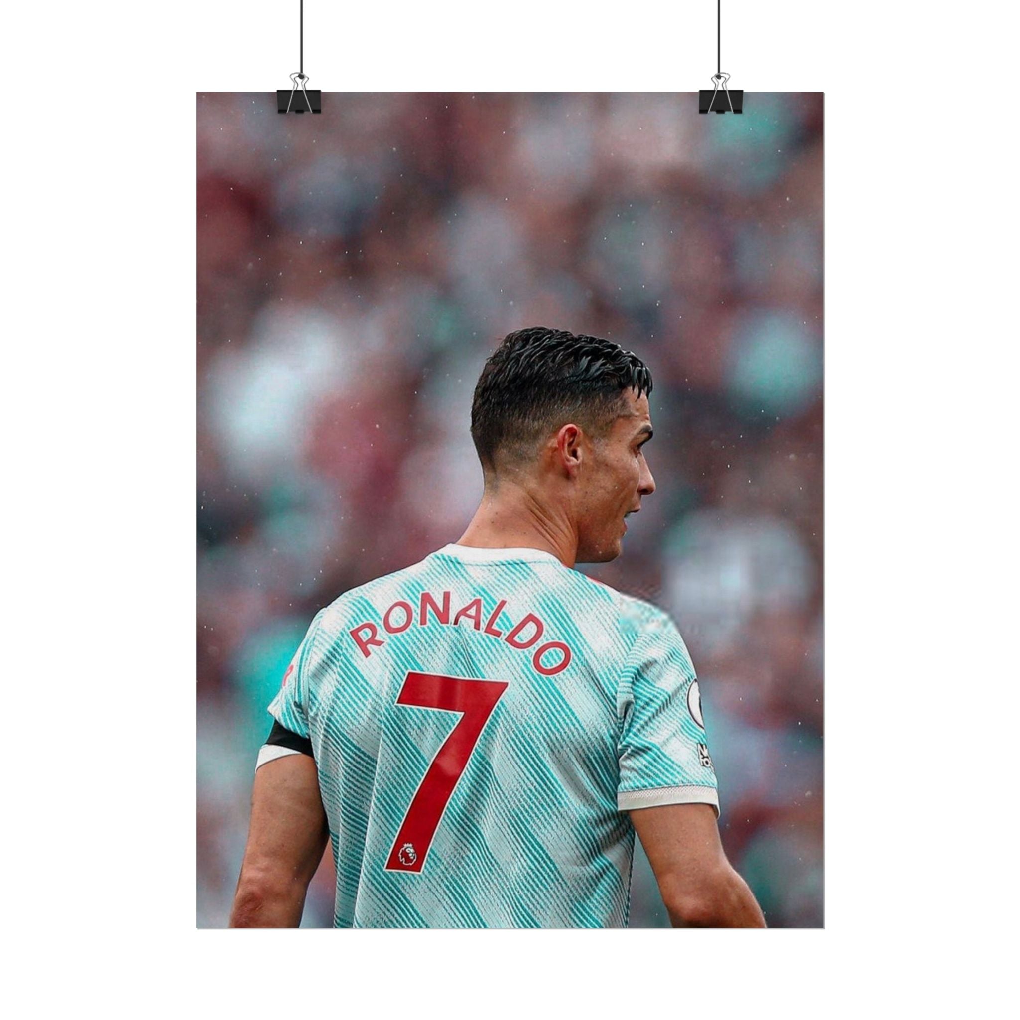 Cristiano Ronaldo Soccer Star Jersey Poster - Number 7 Back View Rolled Print