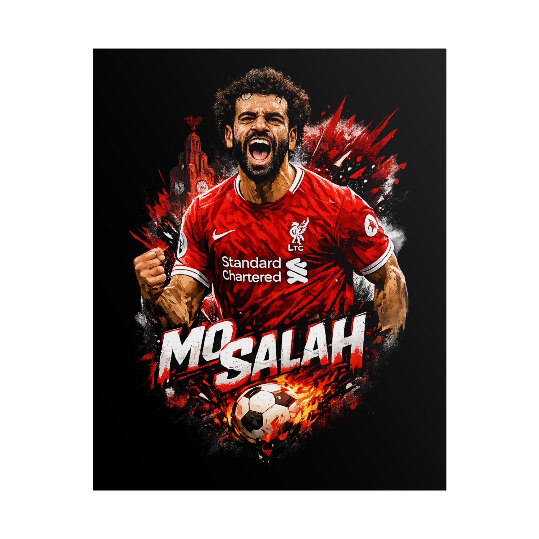 Mohamed Salah Football Poster — Rolled Soccer Wall Art