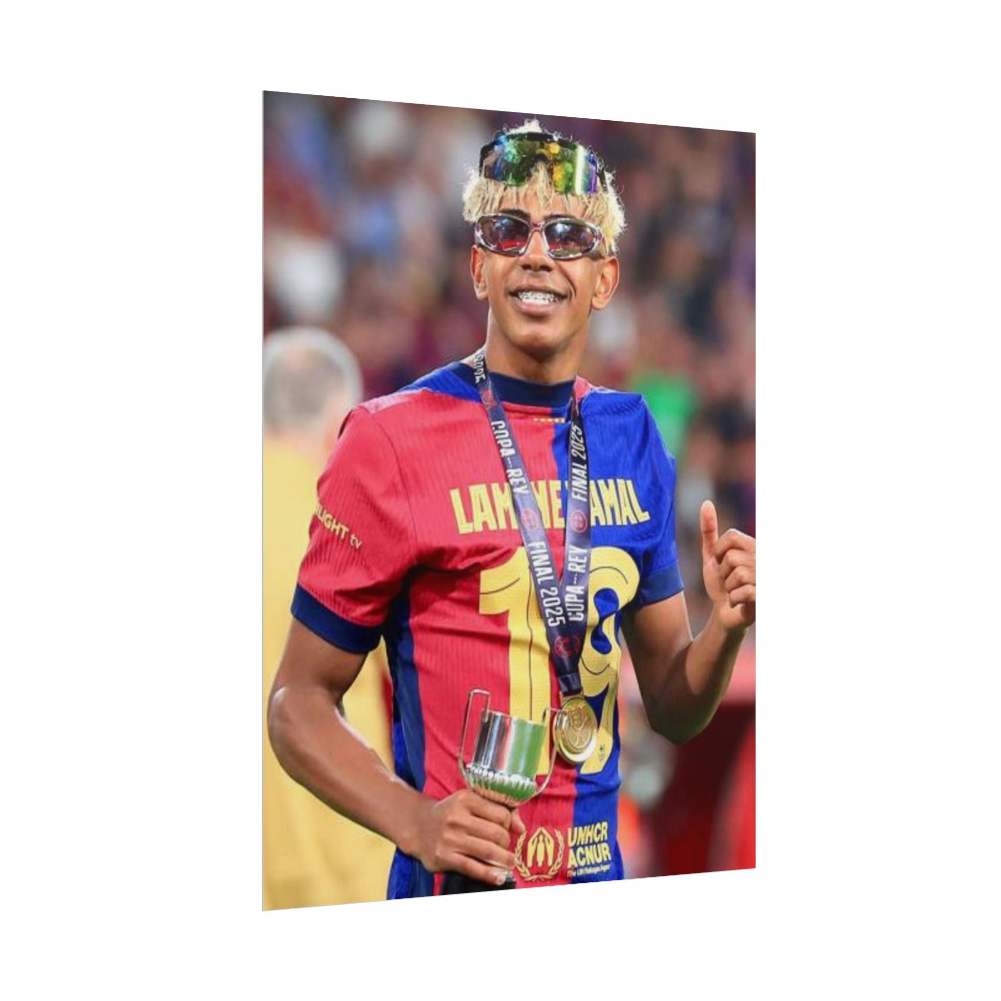 Lamine Yamal Rolled Poster — Vibrant Sports Champion Photo Print