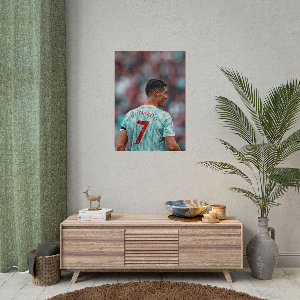 Cristiano Ronaldo Soccer Star Jersey Poster - Number 7 Back View Rolled Print