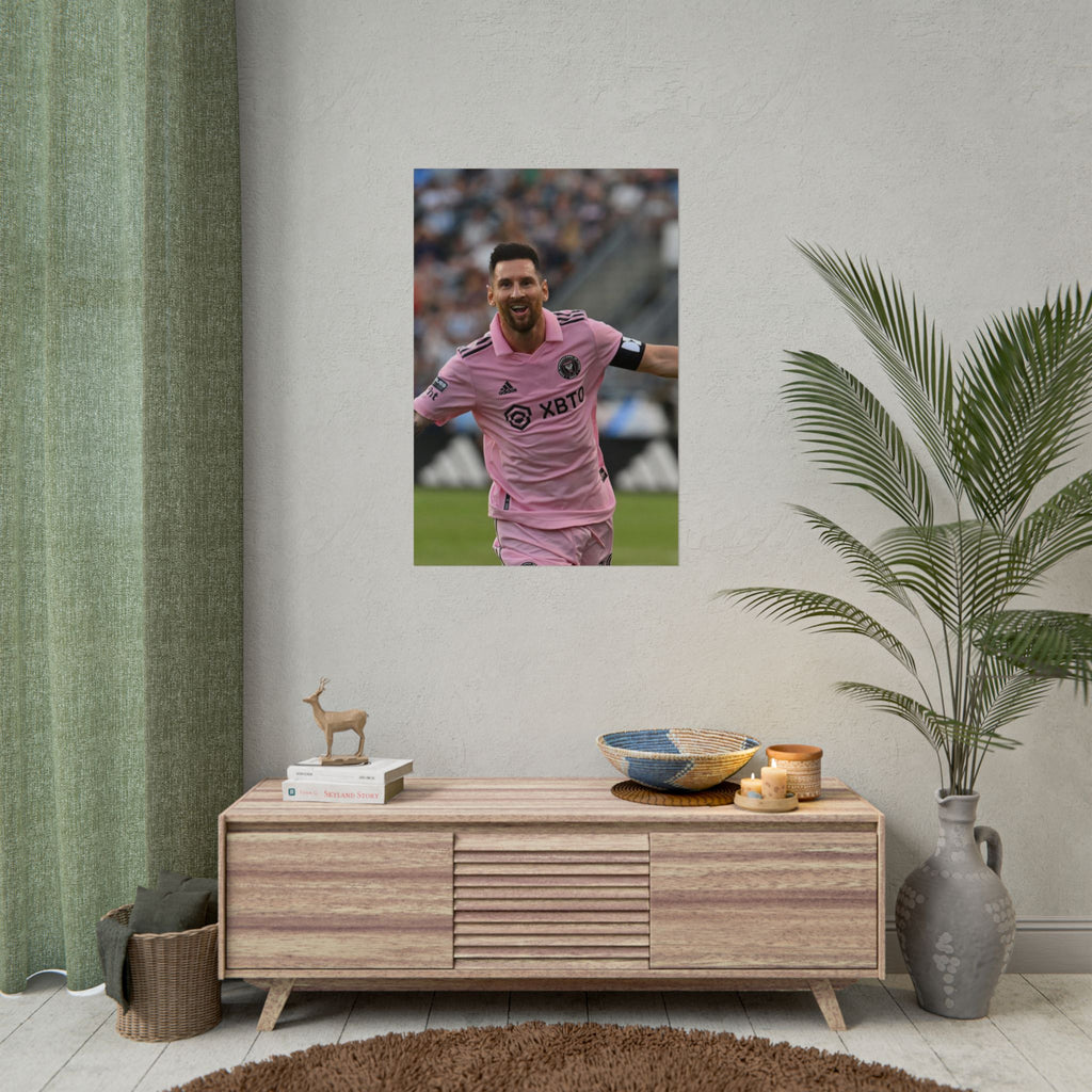 Lionel Messi Inter Miami Soccer Star Action Poster — Rolled Sports Poster