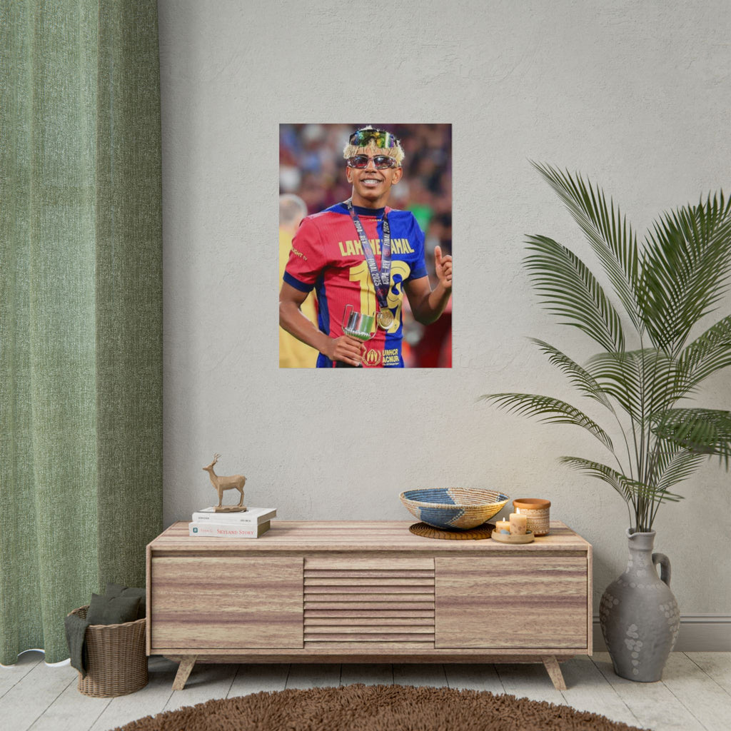 Lamine Yamal Rolled Poster — Vibrant Sports Champion Photo Print