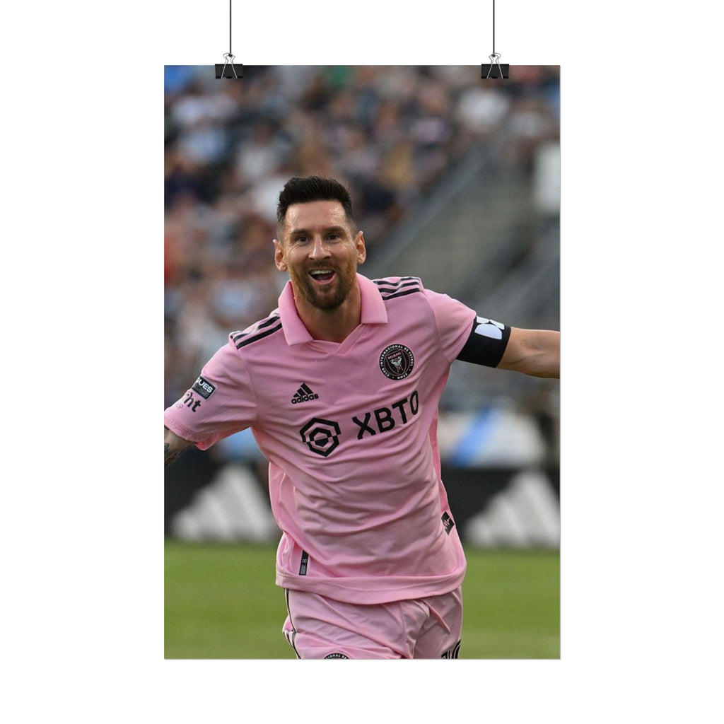 Lionel Messi Inter Miami Soccer Star Action Poster — Rolled Sports Poster
