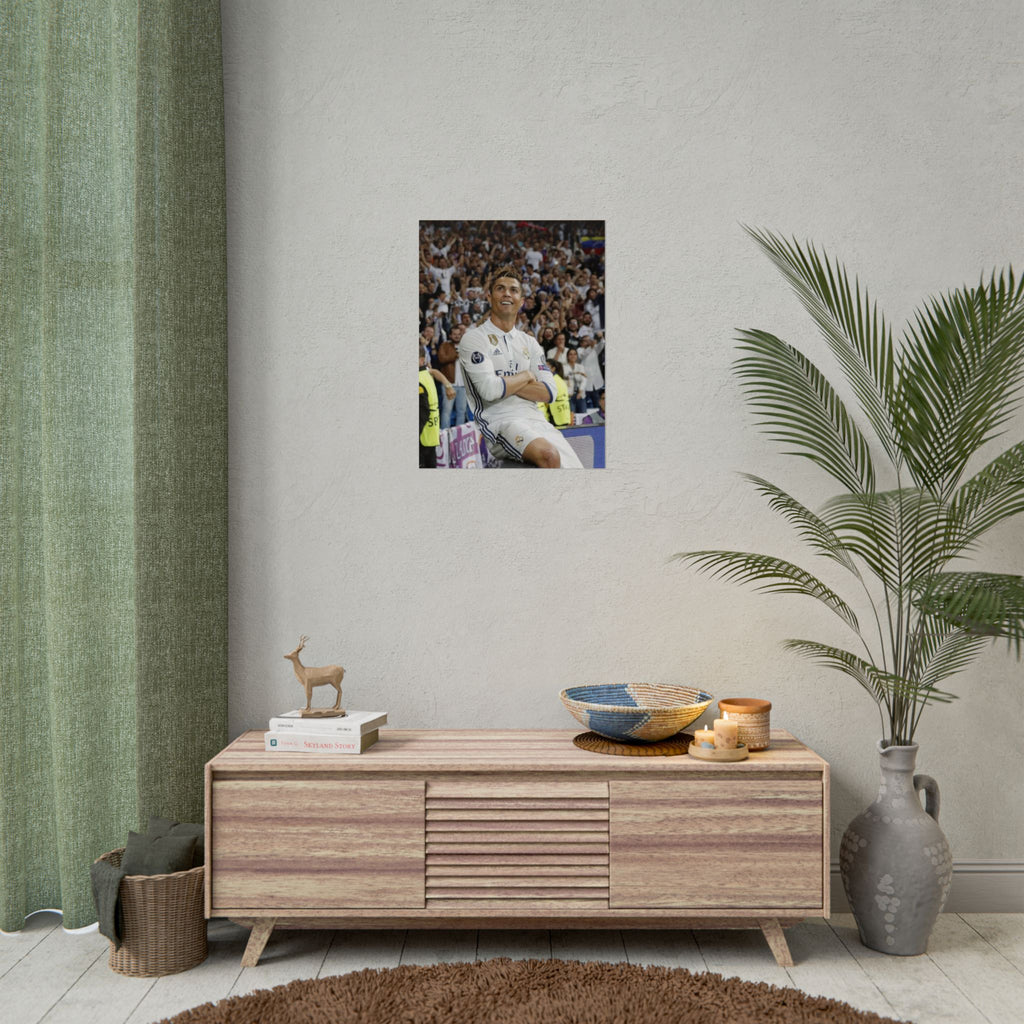 Cristiano Ronaldo Celebratory Rolled Poster — Real Madrid Football Wall Art