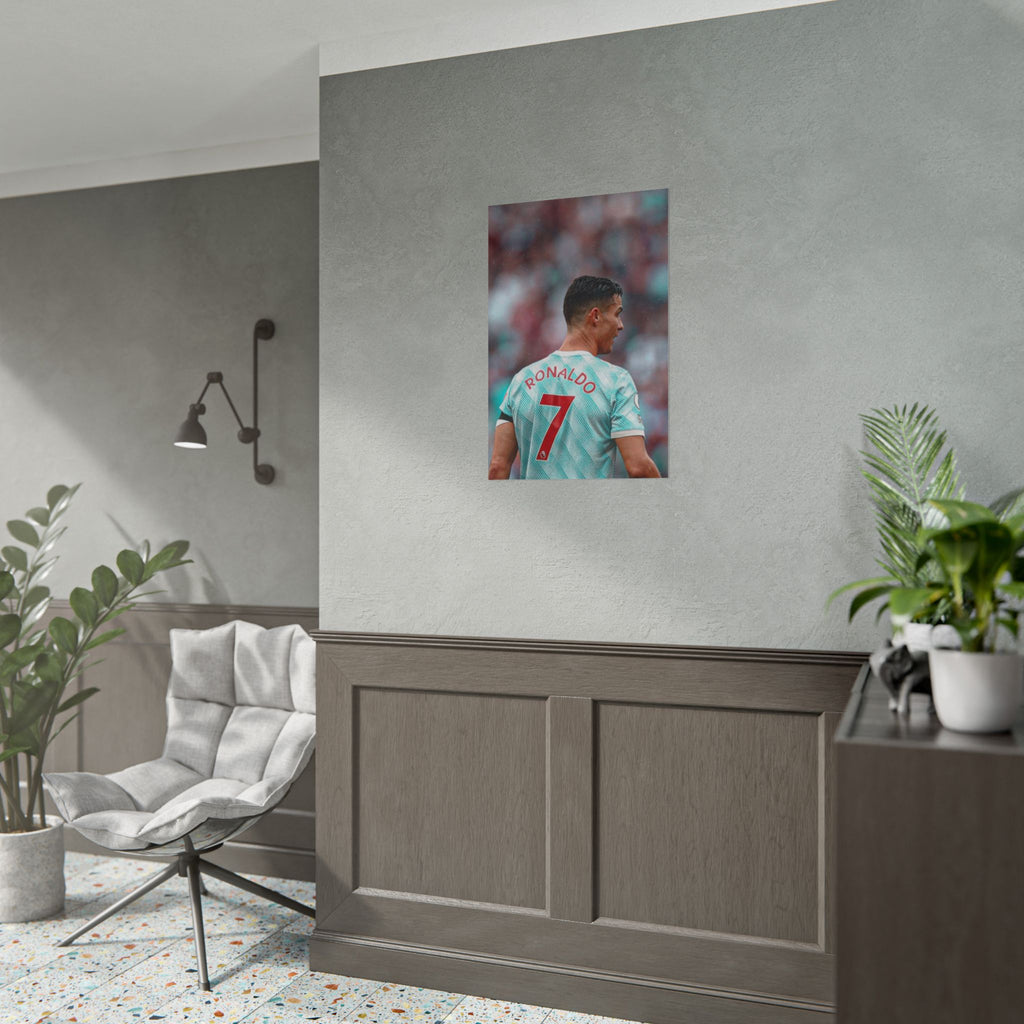 Cristiano Ronaldo Soccer Star Jersey Poster - Number 7 Back View Rolled Print