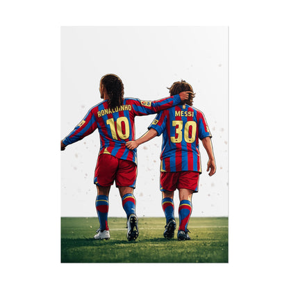Ronaldinho & Messi Barcelona Poster