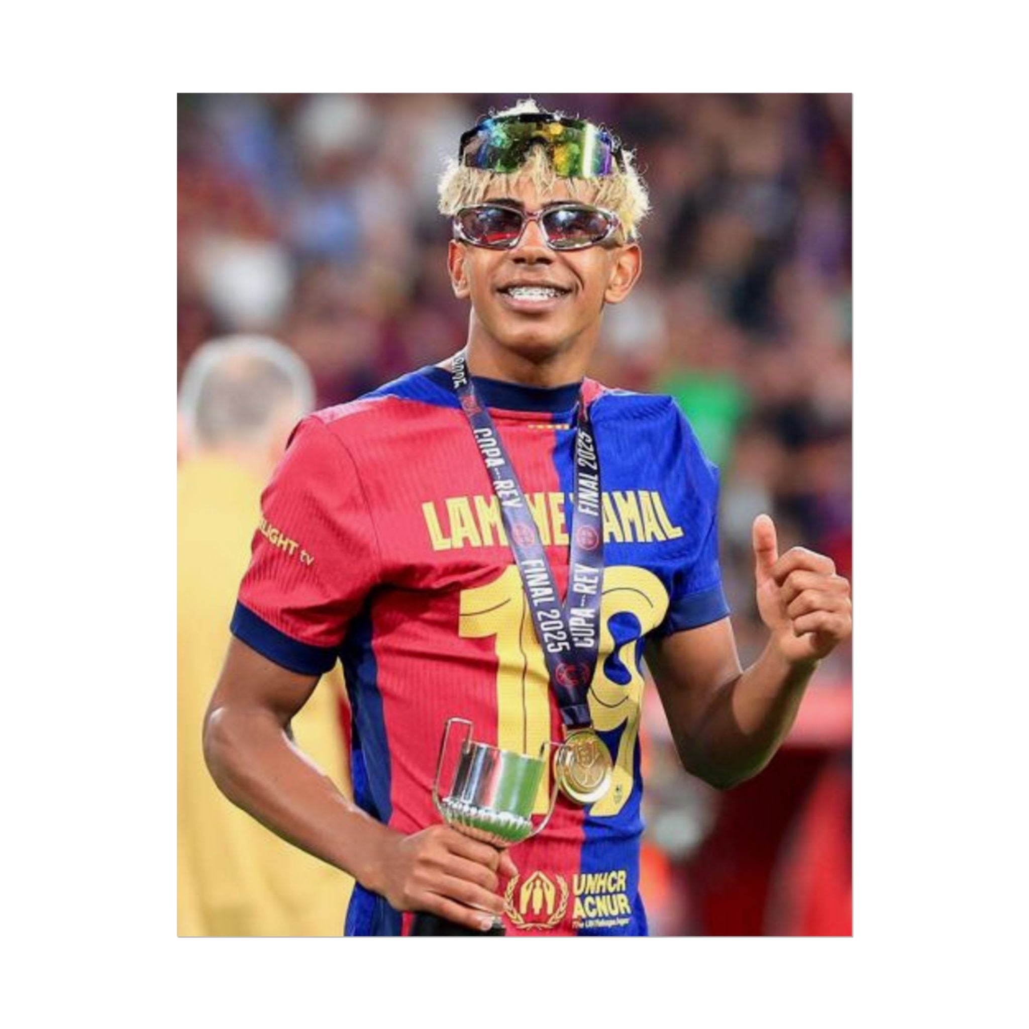 Lamine Yamal Rolled Poster — Vibrant Sports Champion Photo Print