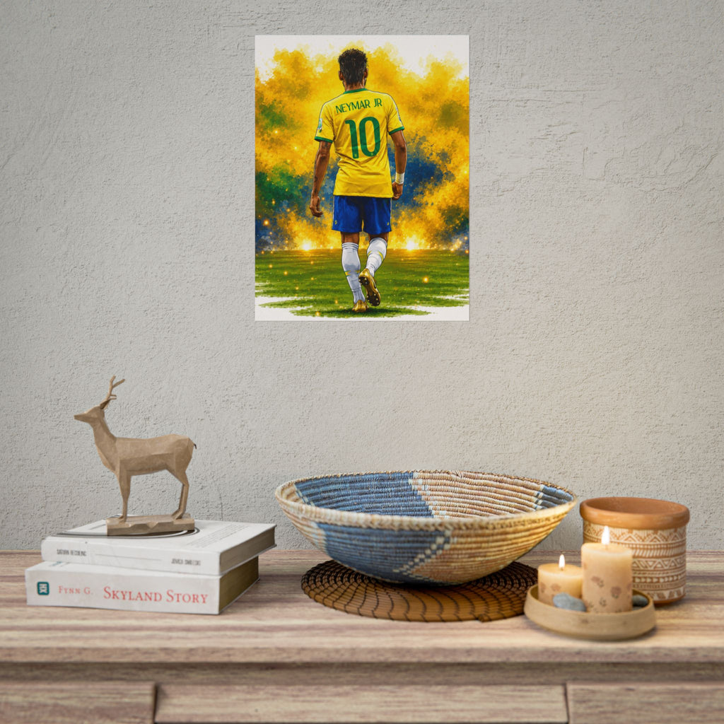 Neymar Brazil Football Poster