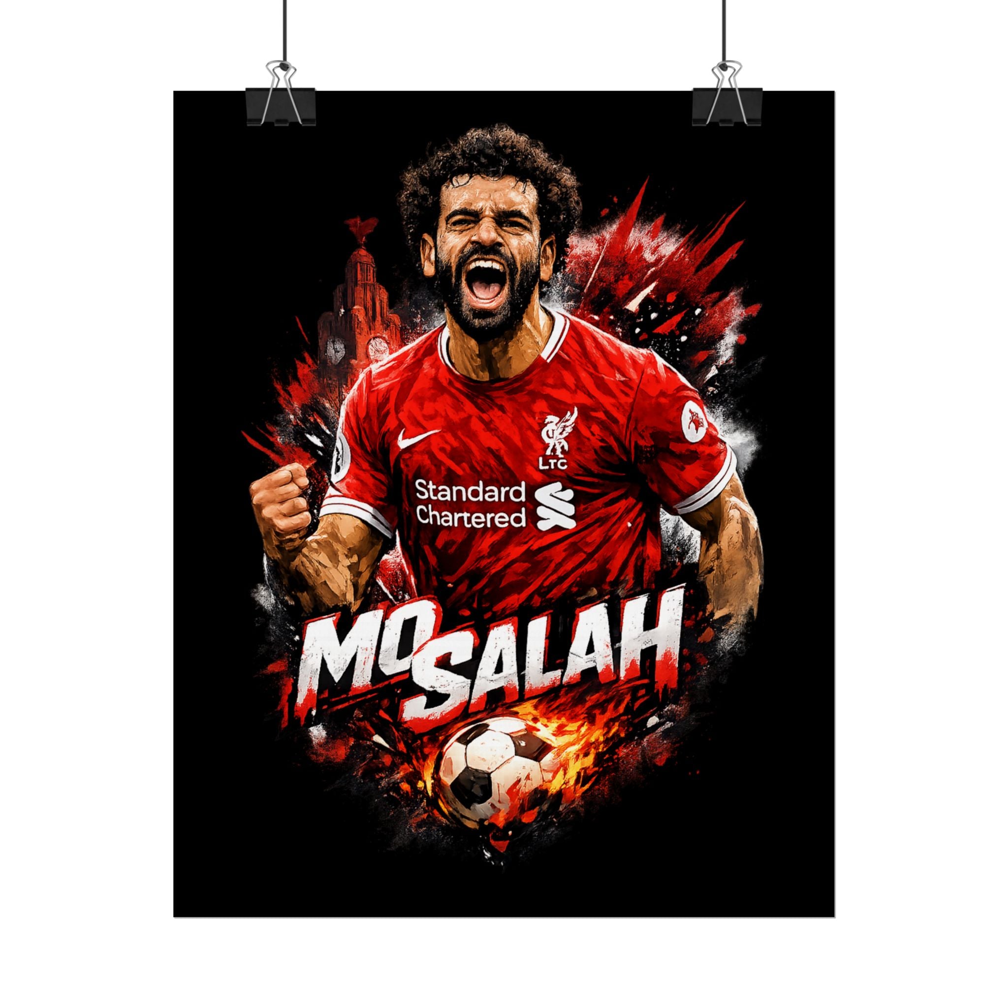 Mohamed Salah Football Poster — Rolled Soccer Wall Art