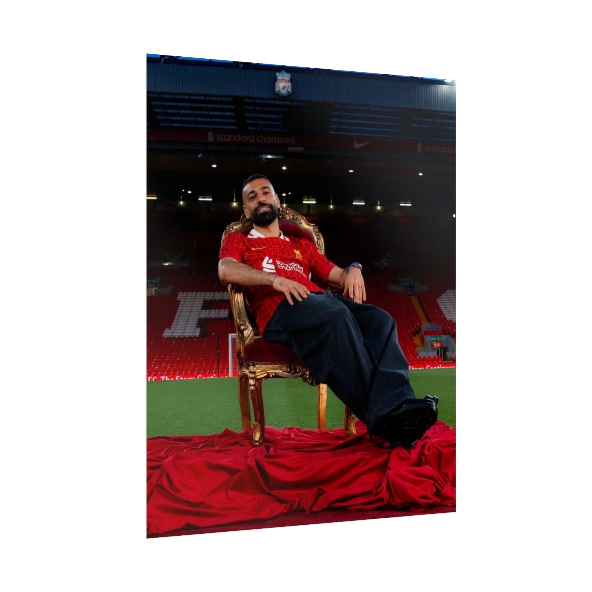 Mo Salah Poster — Liverpool Legend Throne Rolled Poster